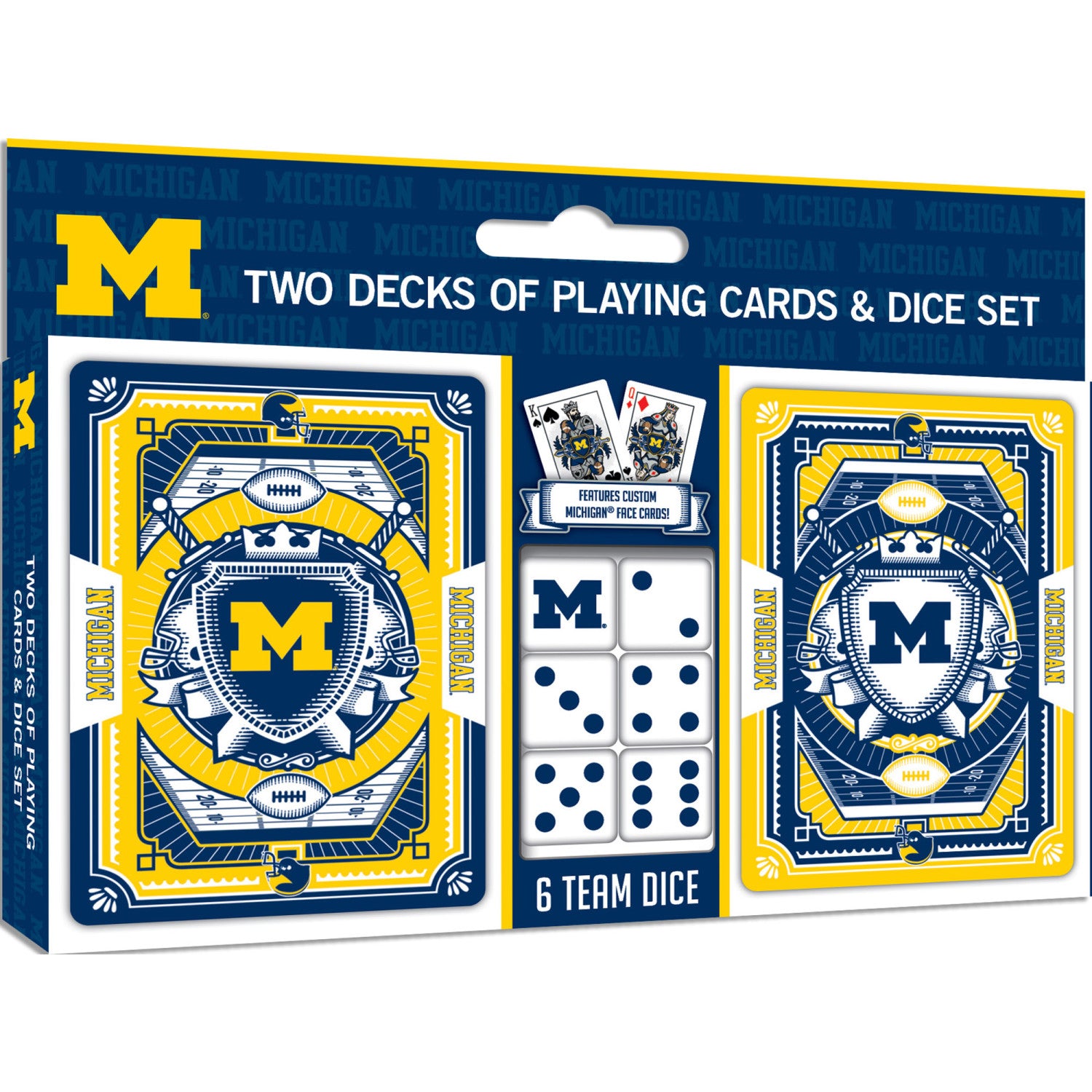 Michigan Wolverines - 2-Pack Playing Cards & Dice Set