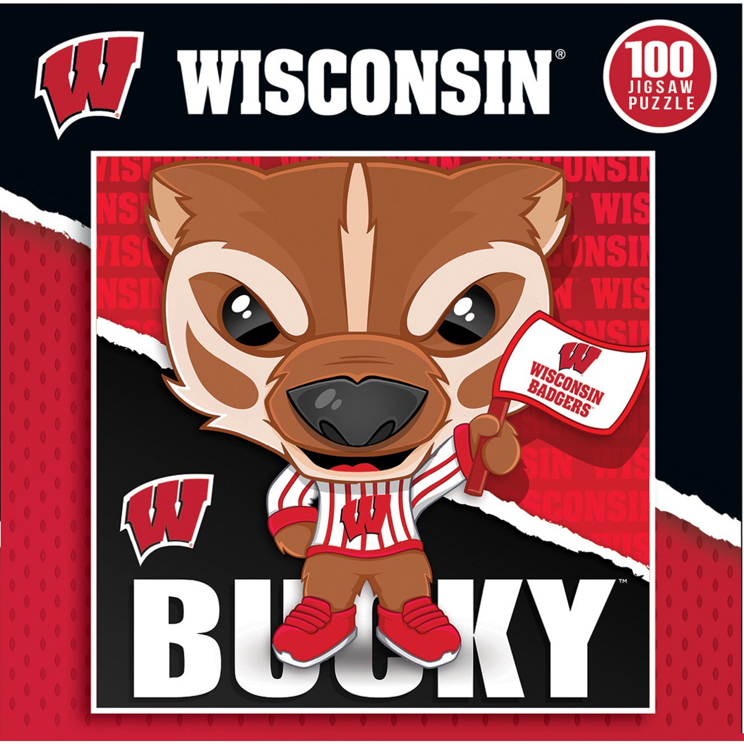 Bucky - Wisconsin Badgers Mascot 100 Piece Puzzle