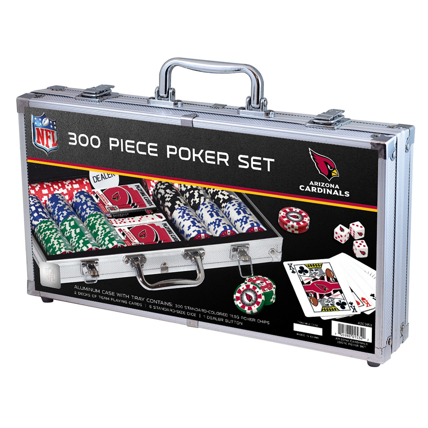 Arizona Cardinals 300 Piece Poker Set