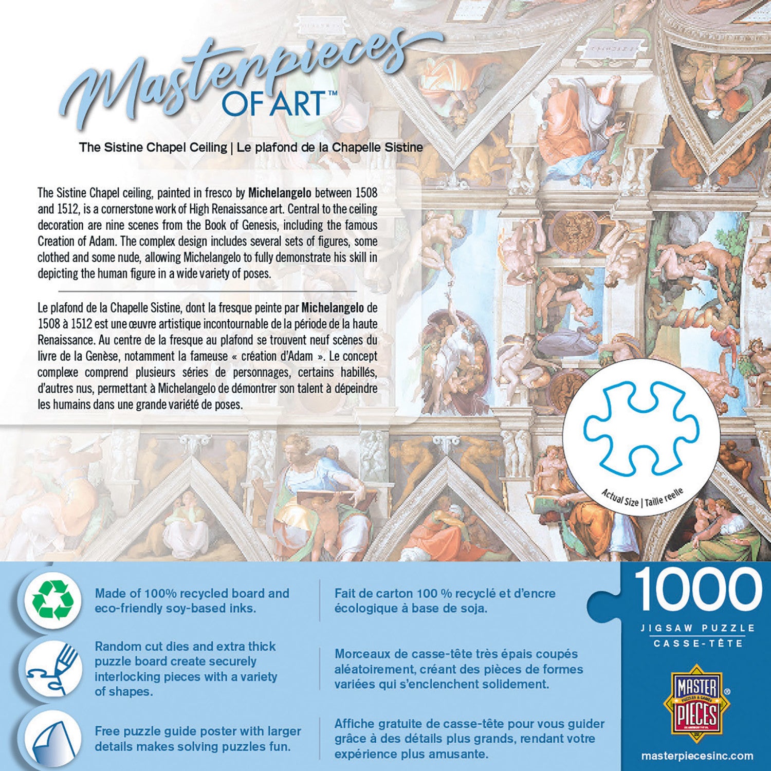 Masterpieces of Art - The Sistine Chapel Ceiling 1000 Piece Puzzle
