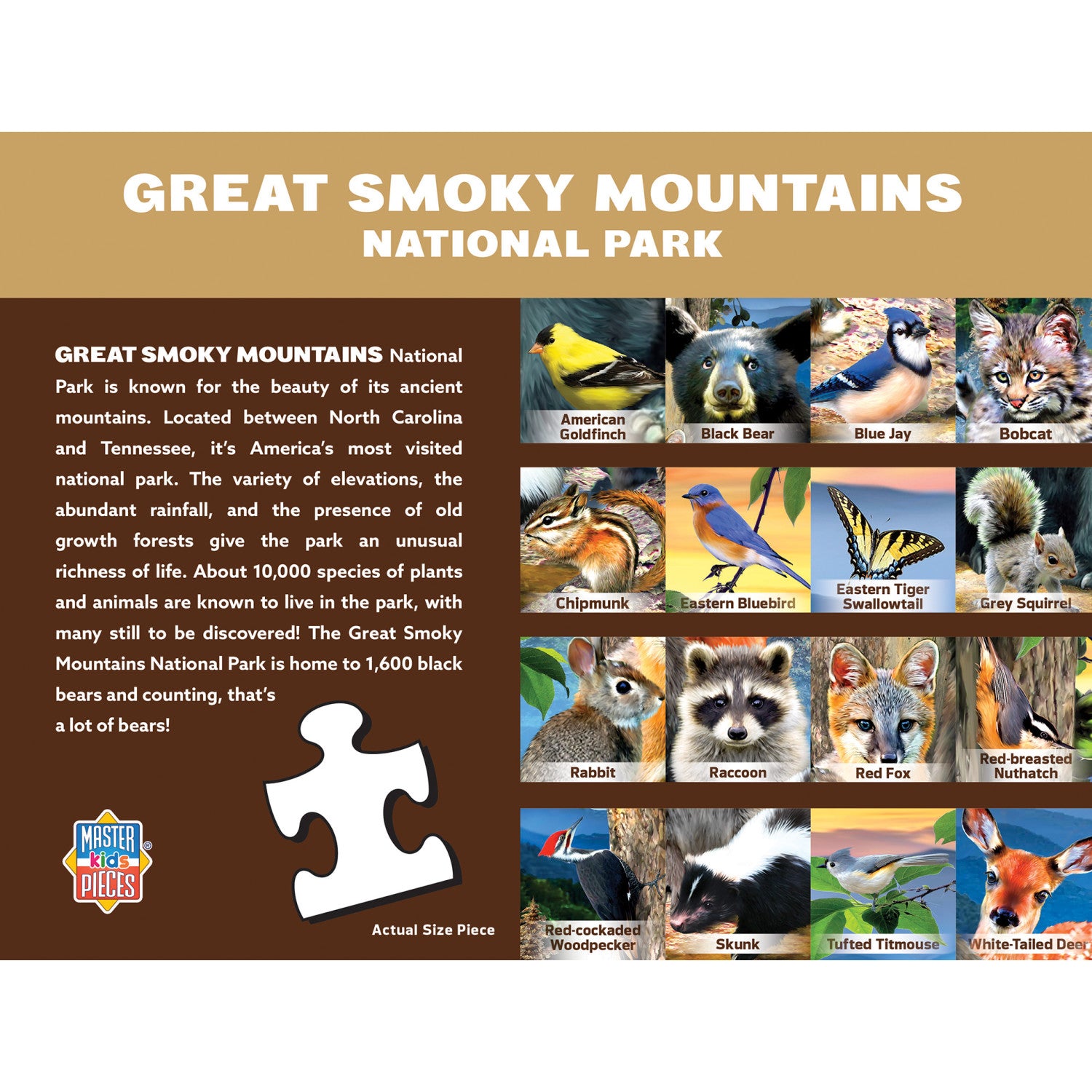 Wildlife of Great Smoky Mountains National Park - 100 Piece Jigsaw Puzzle