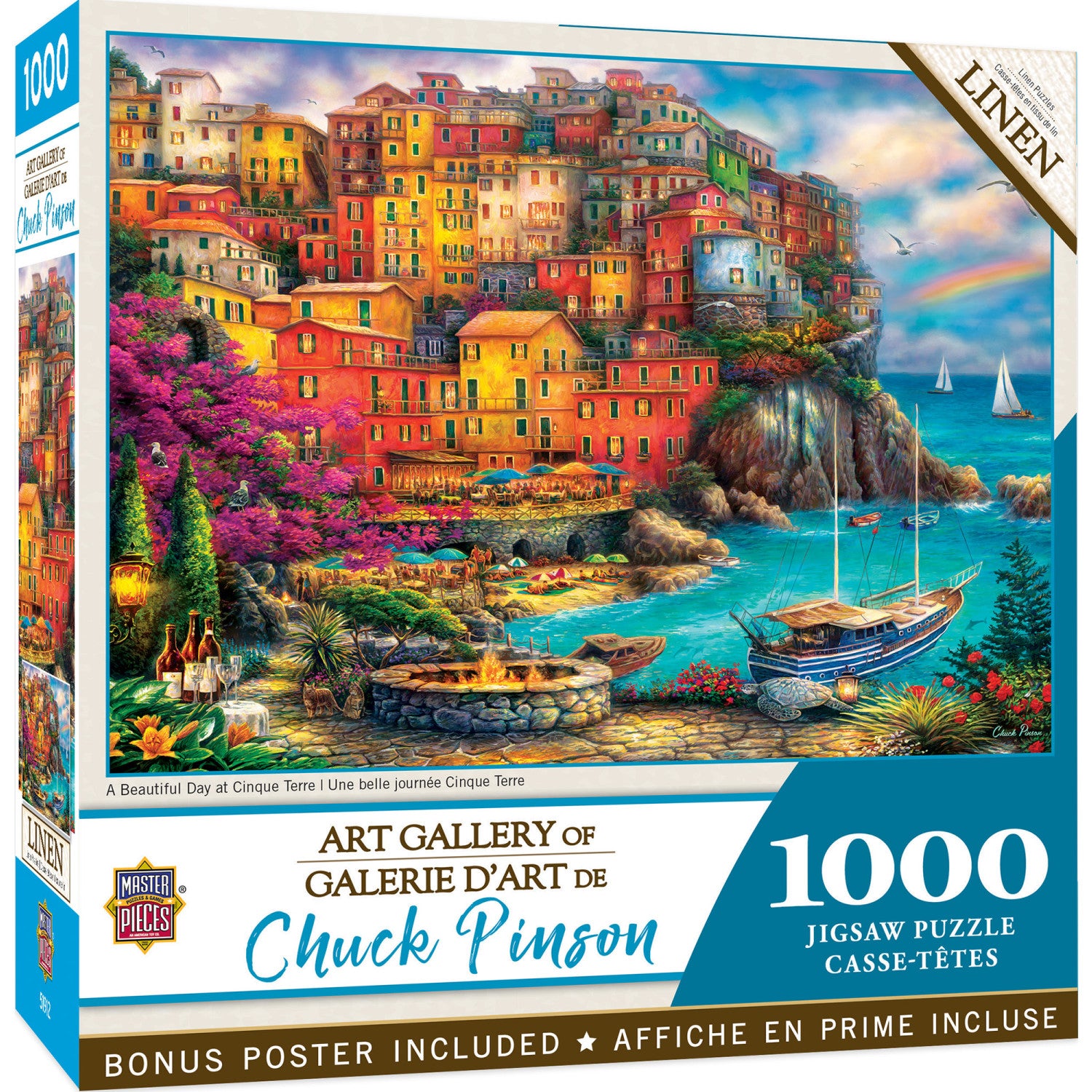 Art Gallery - A Beautiful Day at Cinque Terre 1000 Piece Puzzle