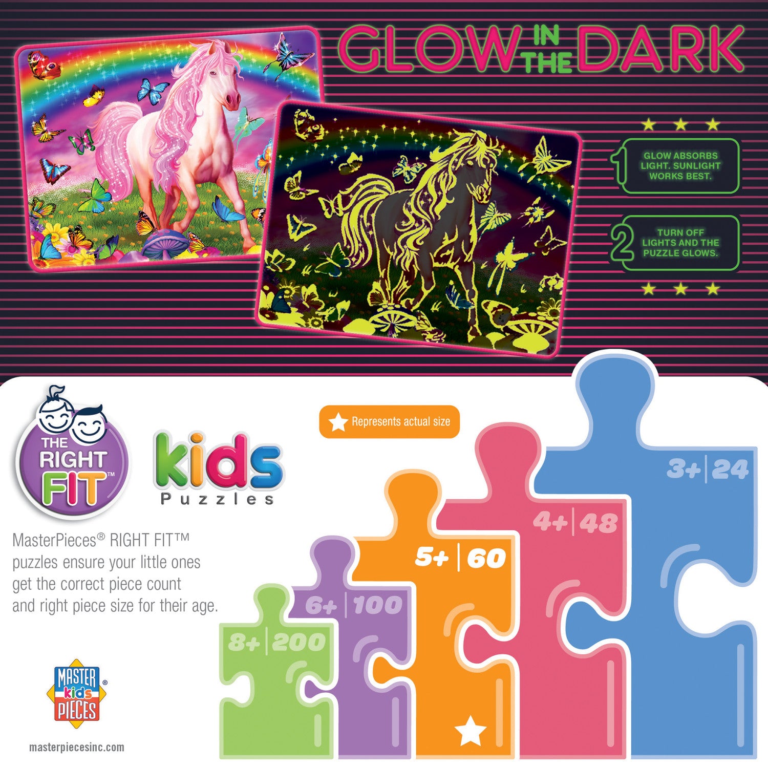 Glow in the Dark - Rainbow World 60 Piece Jigsaw Puzzle