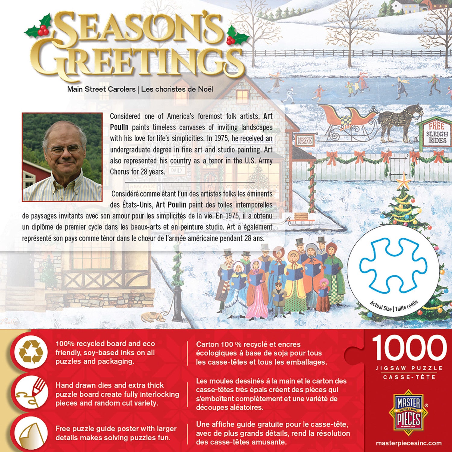Season's Greetings - Main Street Carolers 1000 Piece Puzzle