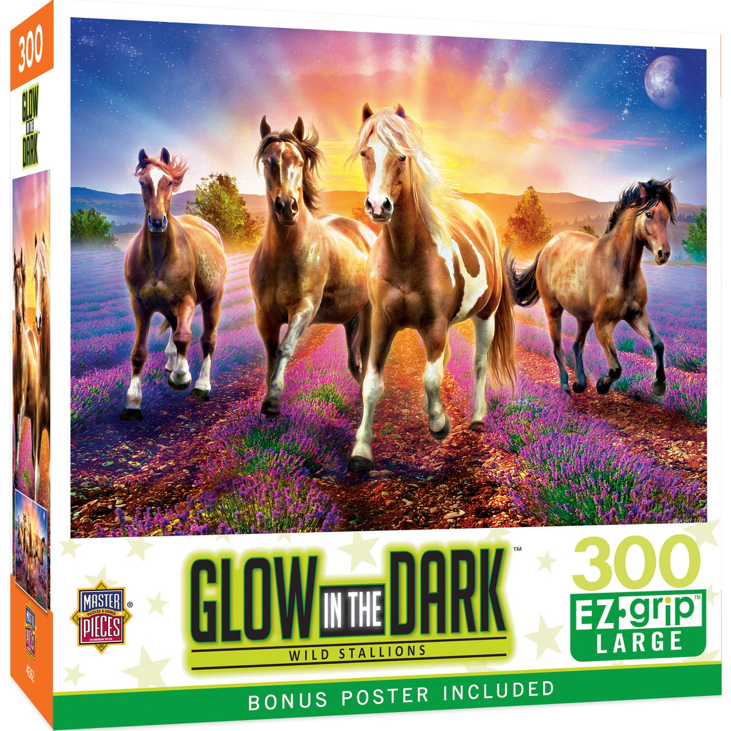 Glow in the Dark - Wild Stallions 300 Piece EZ Grip Jigsaw Puzzle