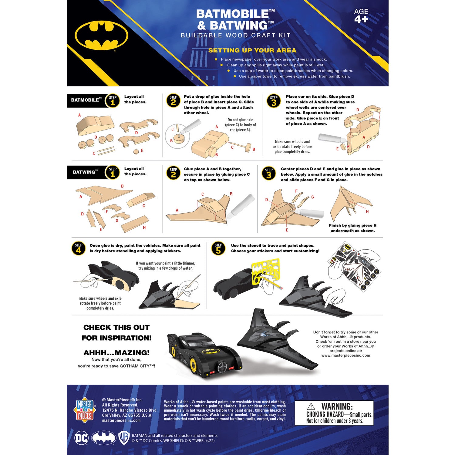 Batman - Batmobile & Batwing Wood Craft Kit