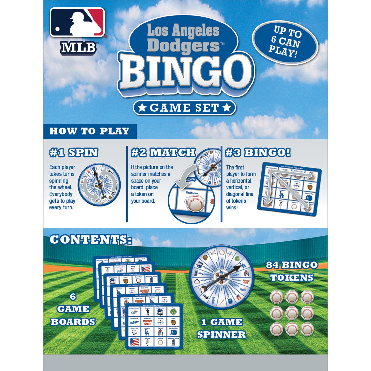 Los Angeles Dodgers MLB Bingo Game