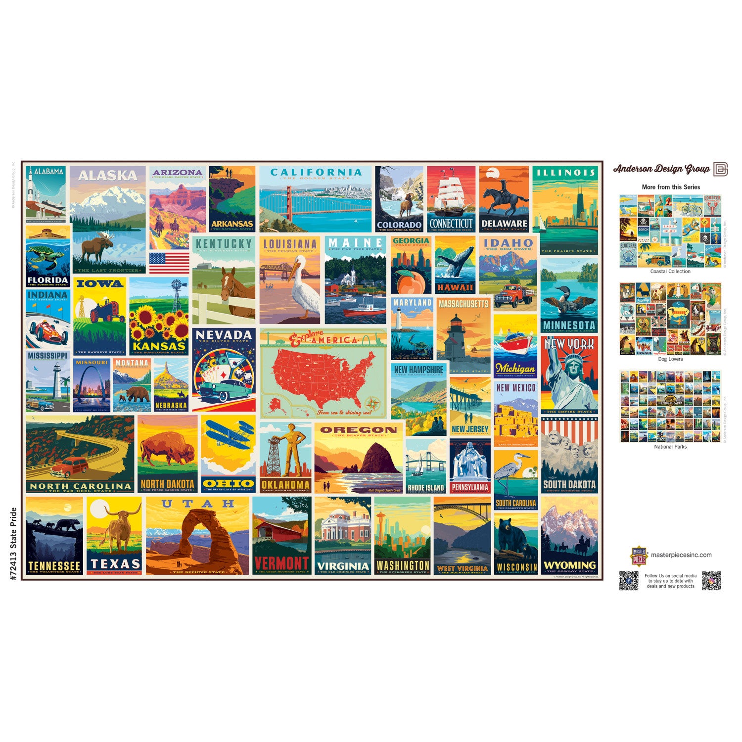 Anderson Design Group - State Pride 1000 Piece Jigsaw Puzzle