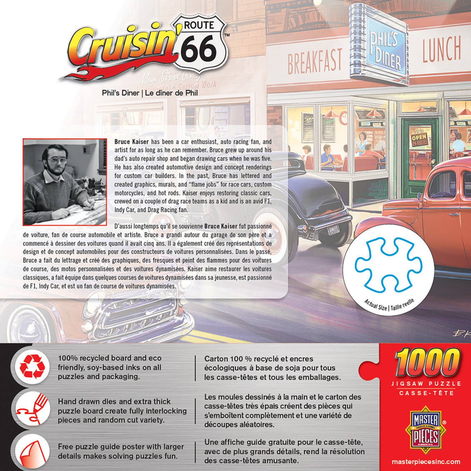 Cruisin' Route 66 - Phil's Diner 1000 Piece Puzzle