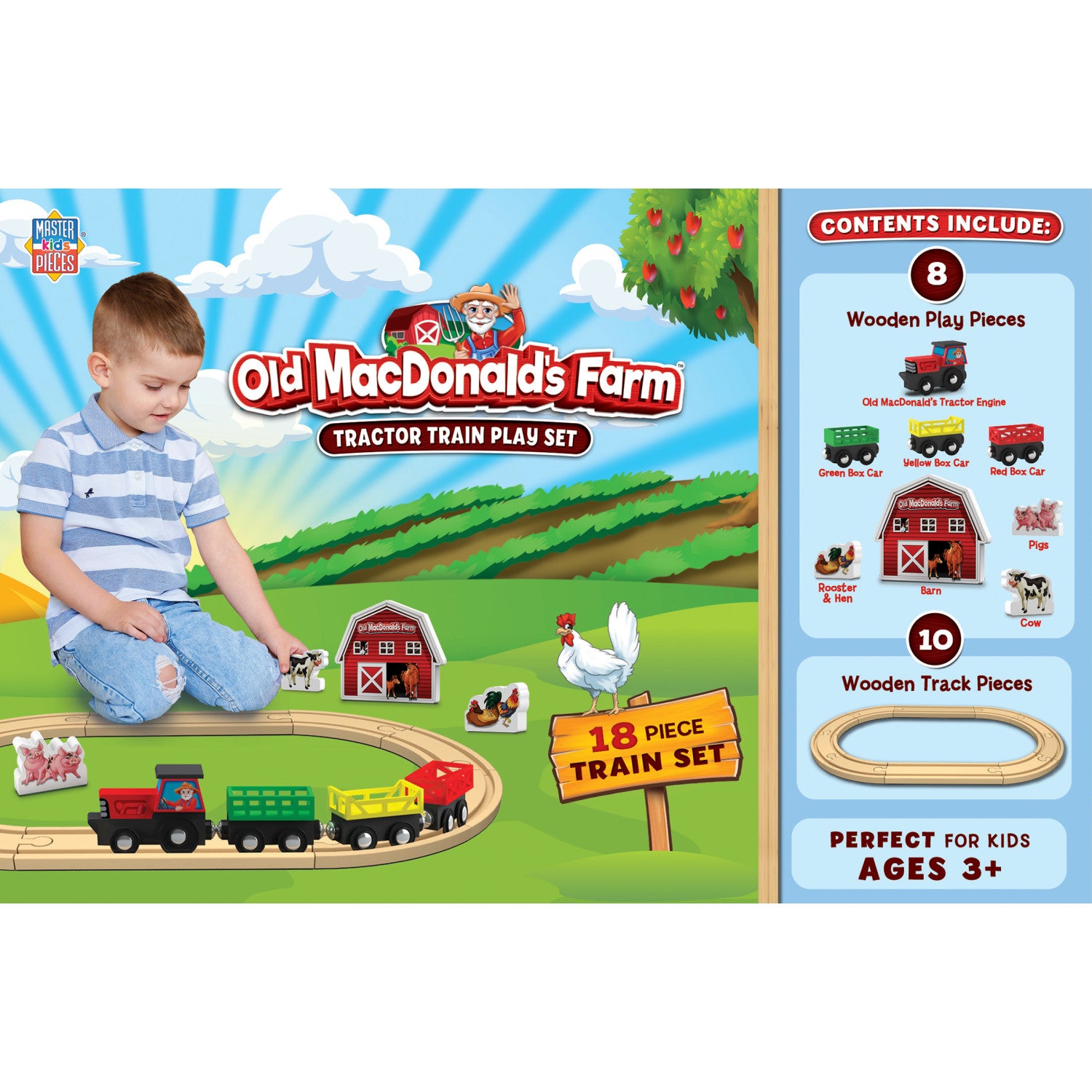 Old MacDonald's Farm Tractor Train Play Set