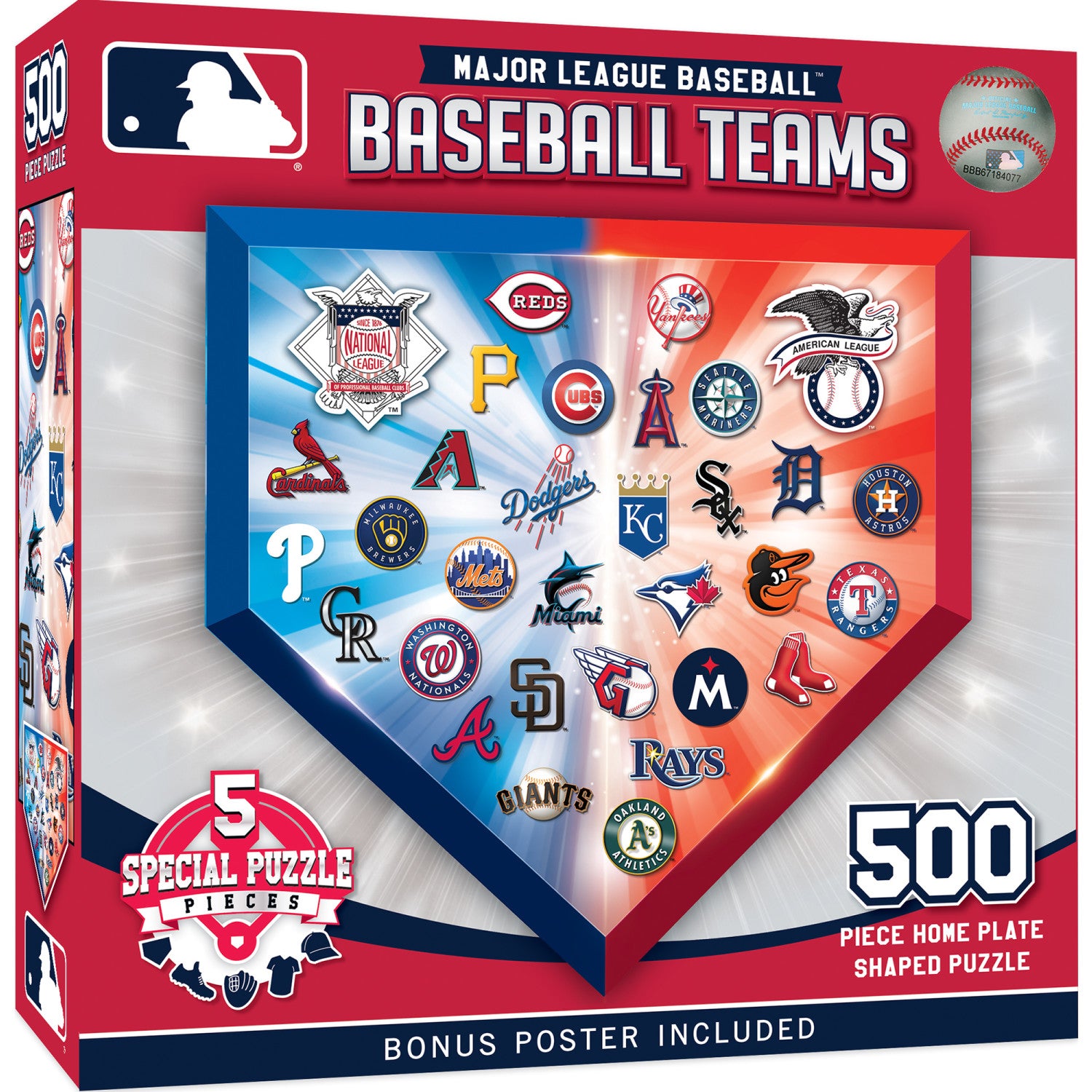 MLB - Home Plate 500 Piece Shaped Jigsaw Puzzle