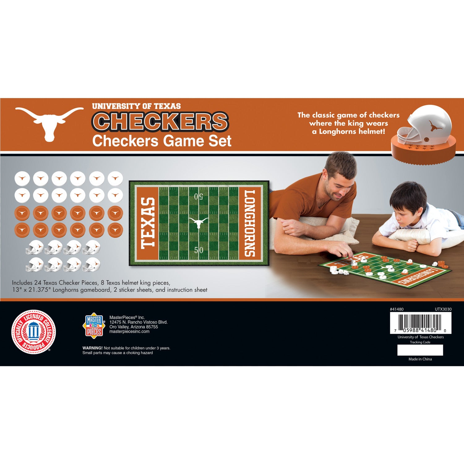 Texas Longhorns Checkers Board Game