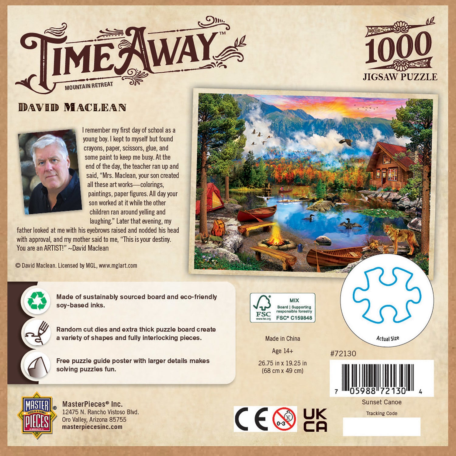 Time Away - Sunset Canoe 1000 Piece Puzzle