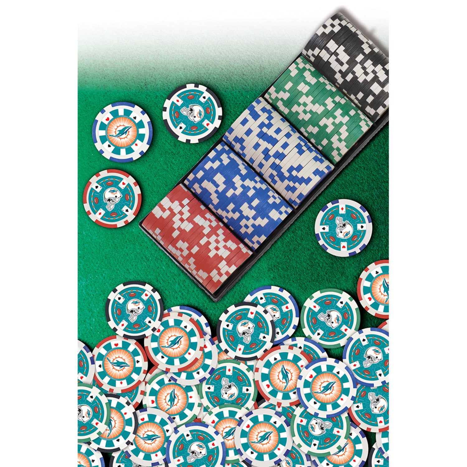 Miami Dolphins 100 Piece Poker Chips
