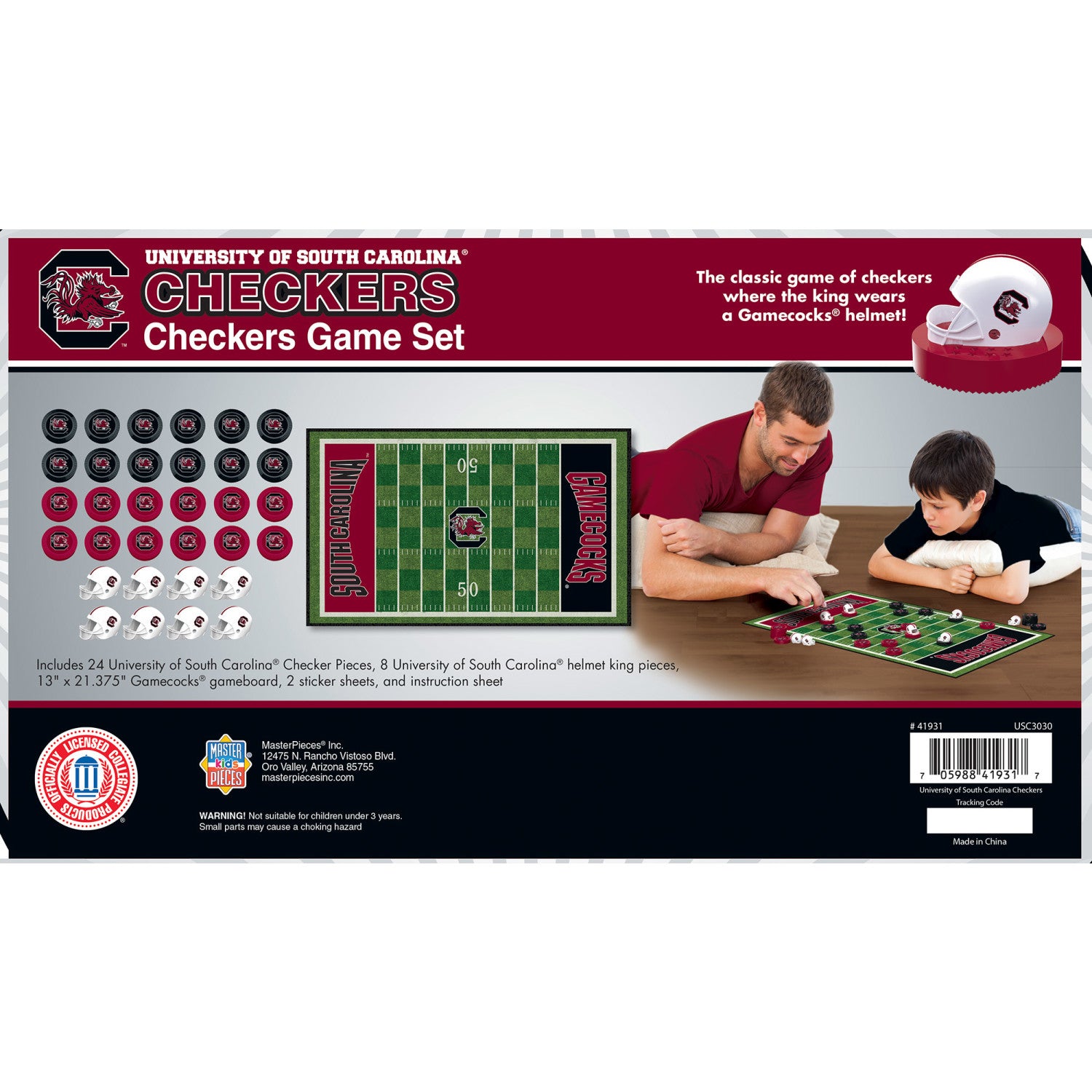 South Carolina Gamecocks Checkers Board Game