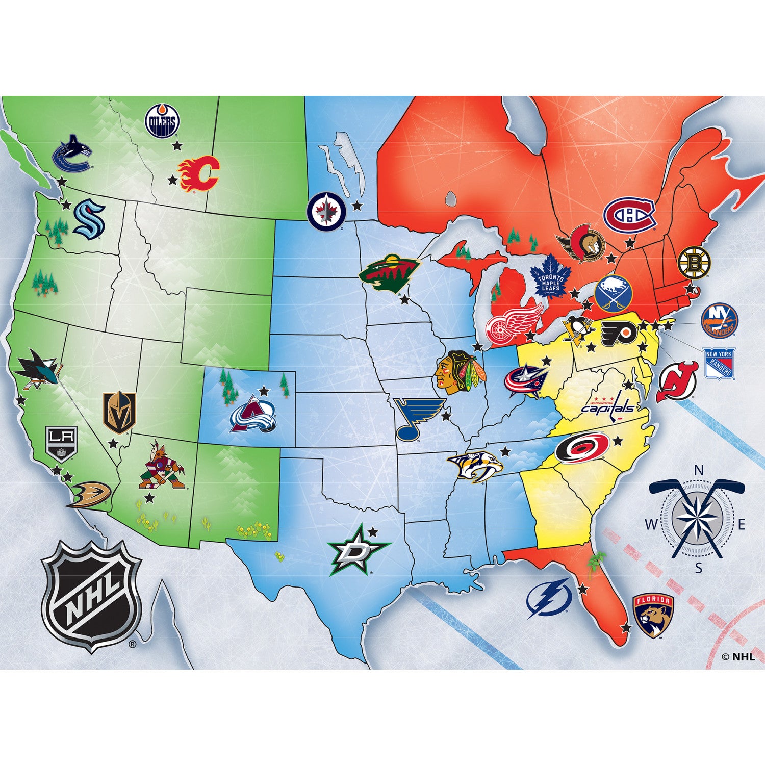 NHL League Map 500pc Puzzle