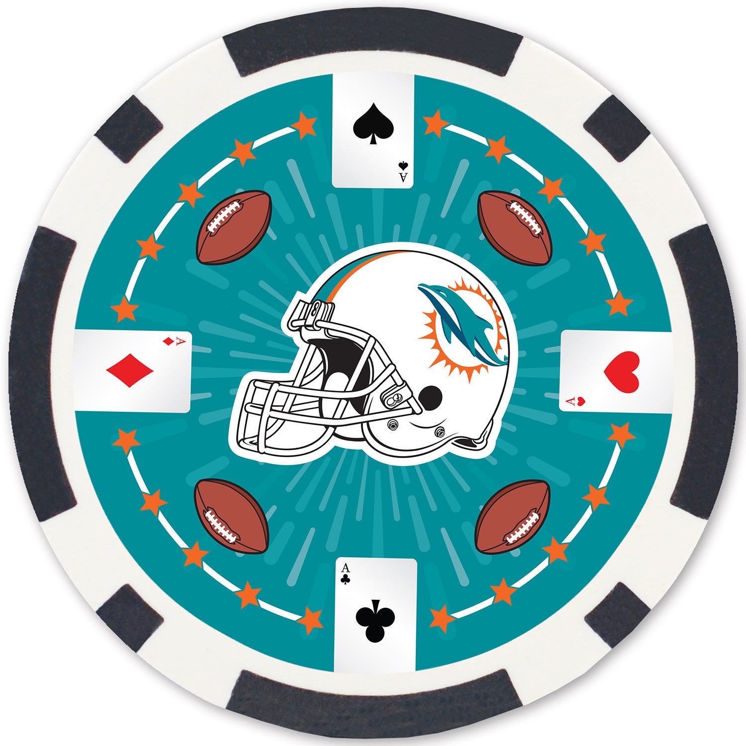 Miami Dolphins Casino Style 100 Piece Poker Set