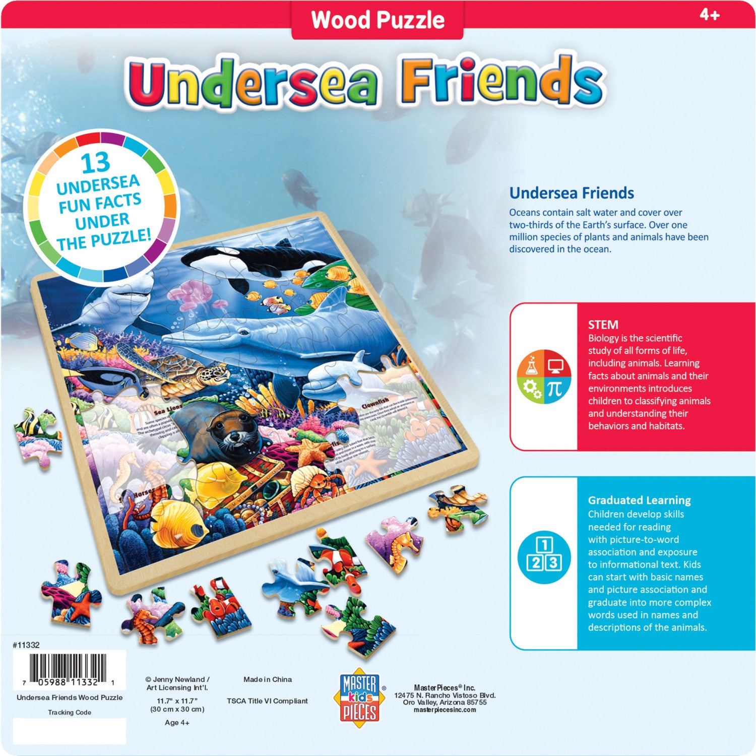 Wood Fun Facts - Undersea Friends 48 Piece Wood Puzzle