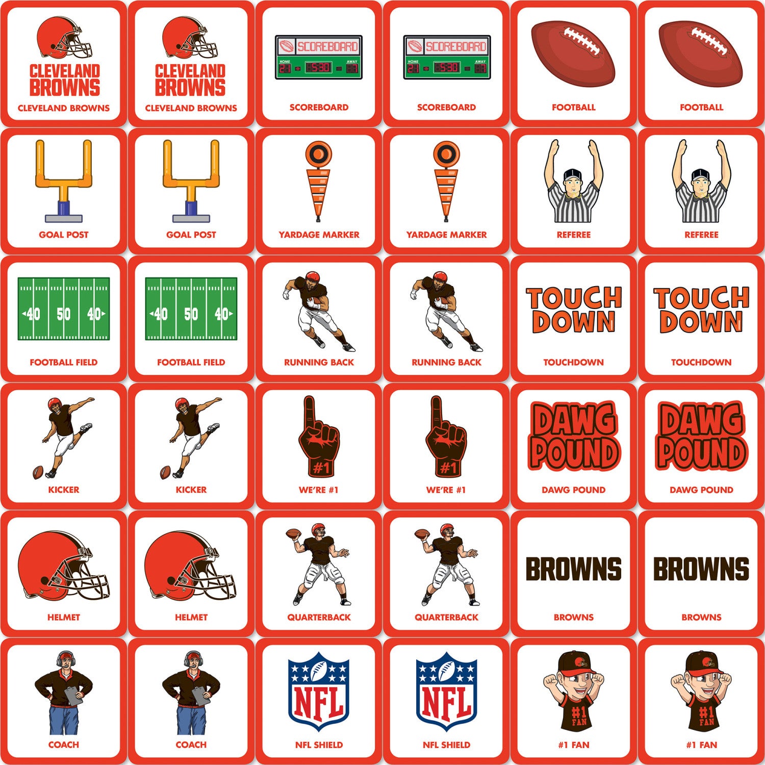 Cleveland Browns NFL Matching Game