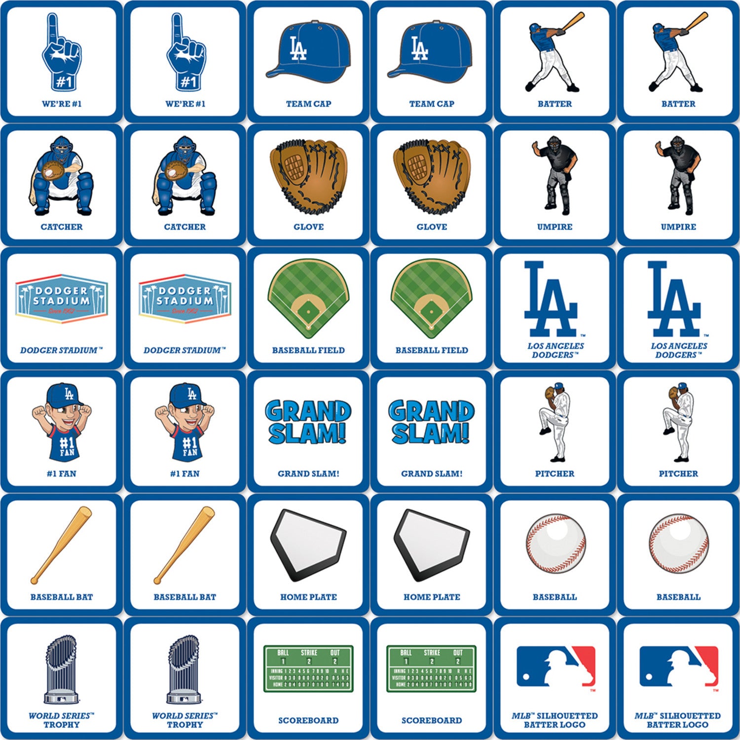 Los Angeles Dodgers MLB Matching Game