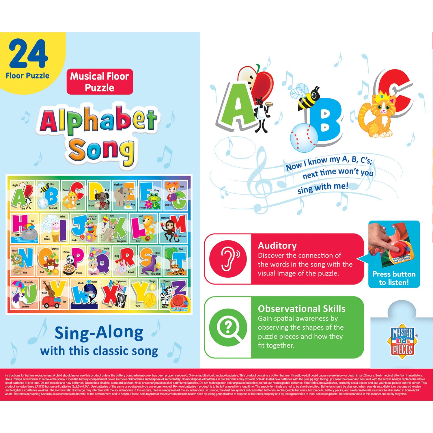 Alphabet Song - 24 Piece Musical Floor Puzzle
