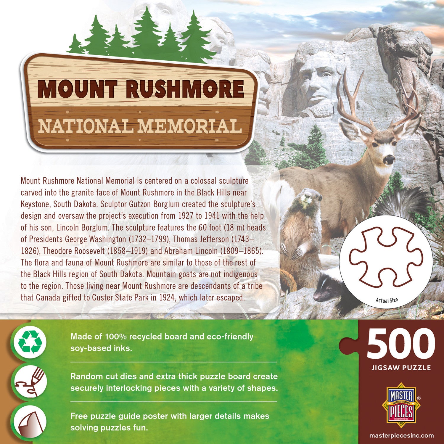 Mount Rushmore National Memorial 500 Piece Puzzle