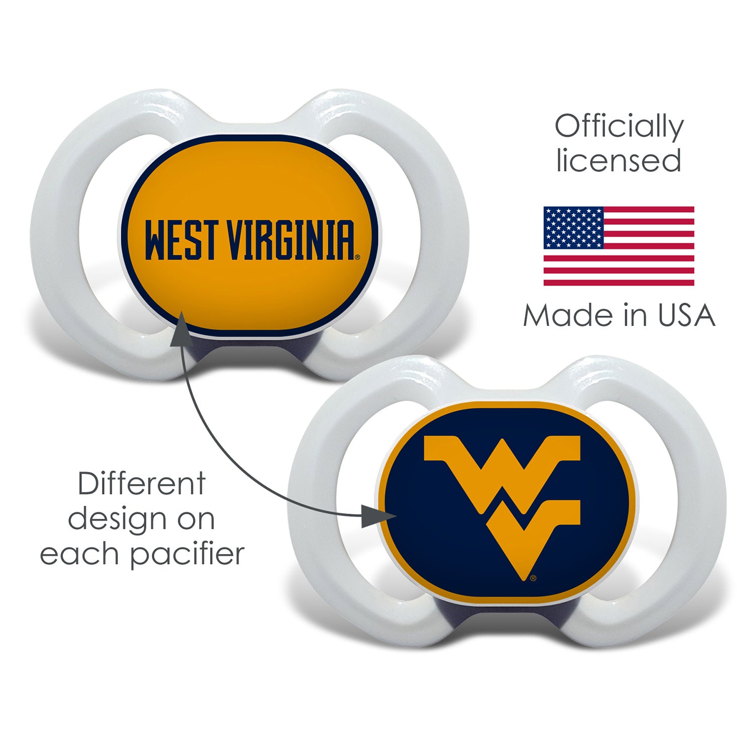 West Virginia Mountaineers - Pacifier 2-Pack