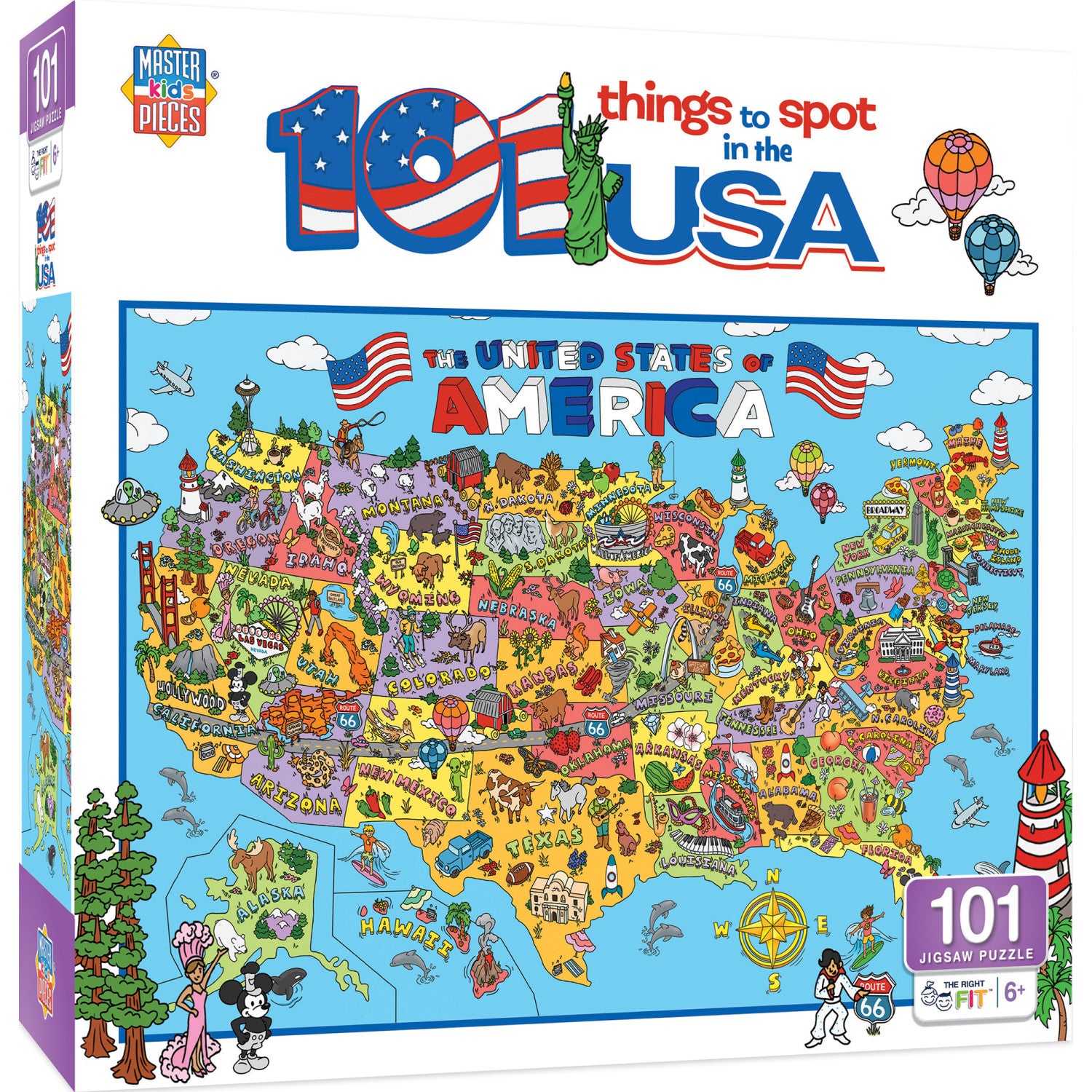 101 Things to Spot in the USA 100 Piece Kids Jigsaw Puzzle