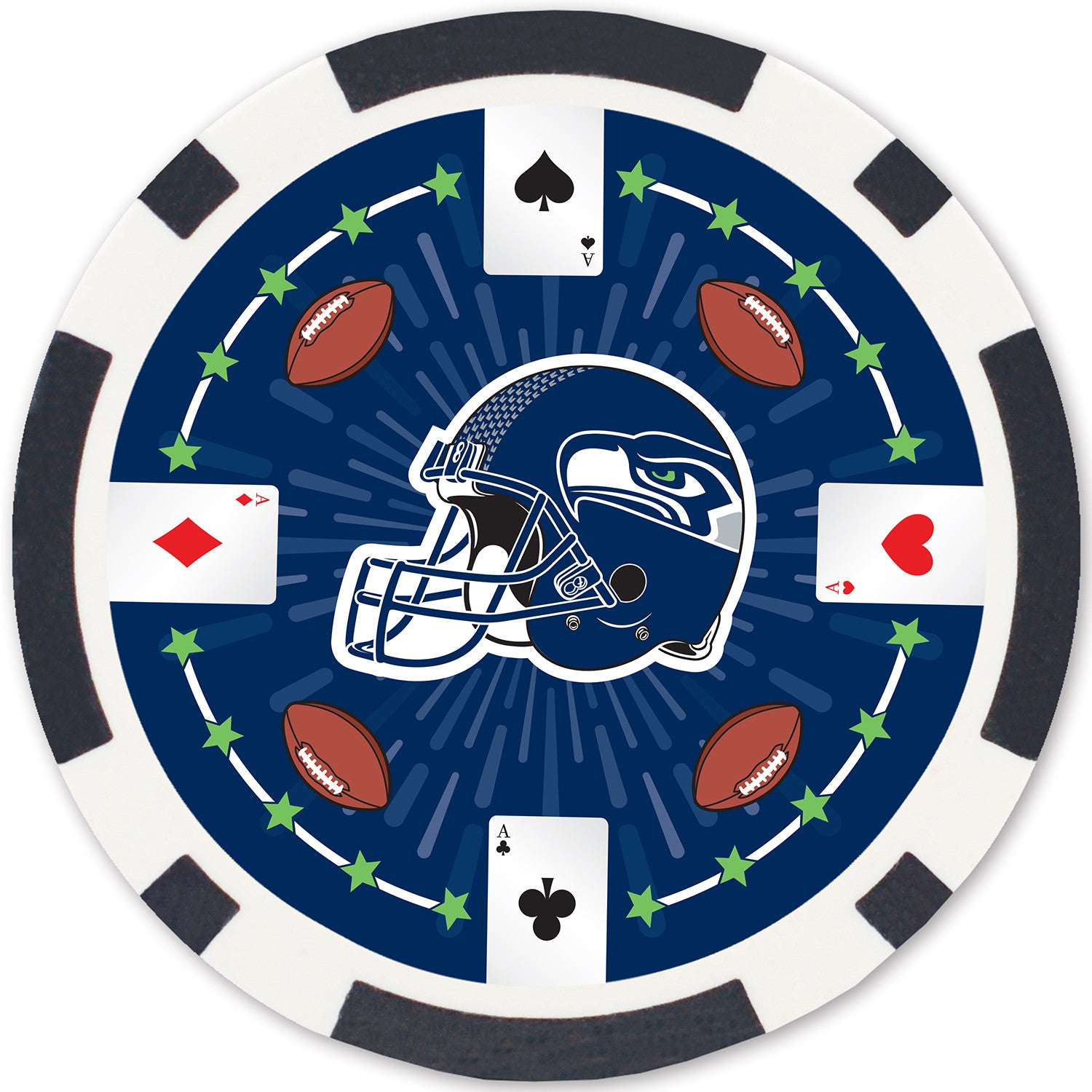 Seattle Seahawks Casino Style 100 Piece Poker Set