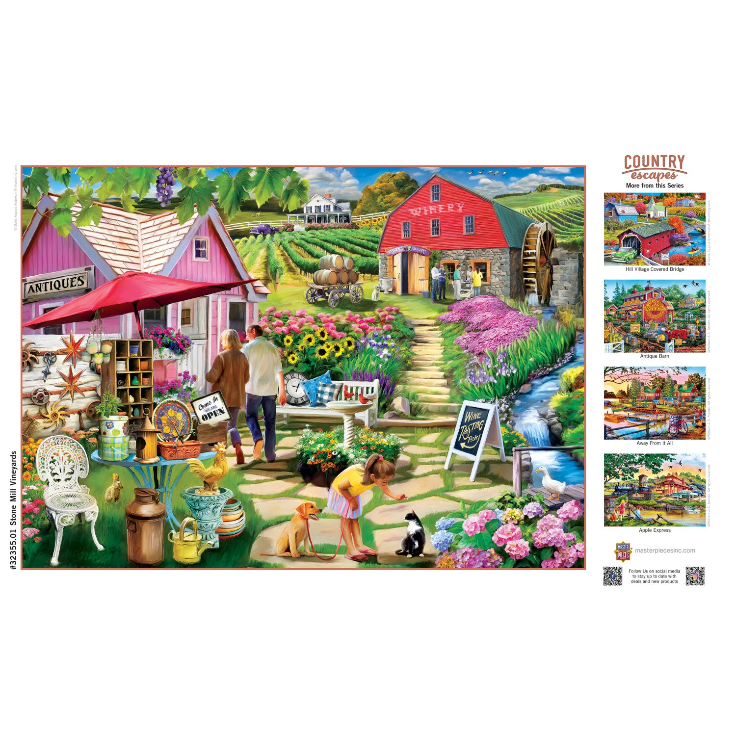 Country Escapes - Stone Mill Vineyards 500 Piece Jigsaw Puzzle