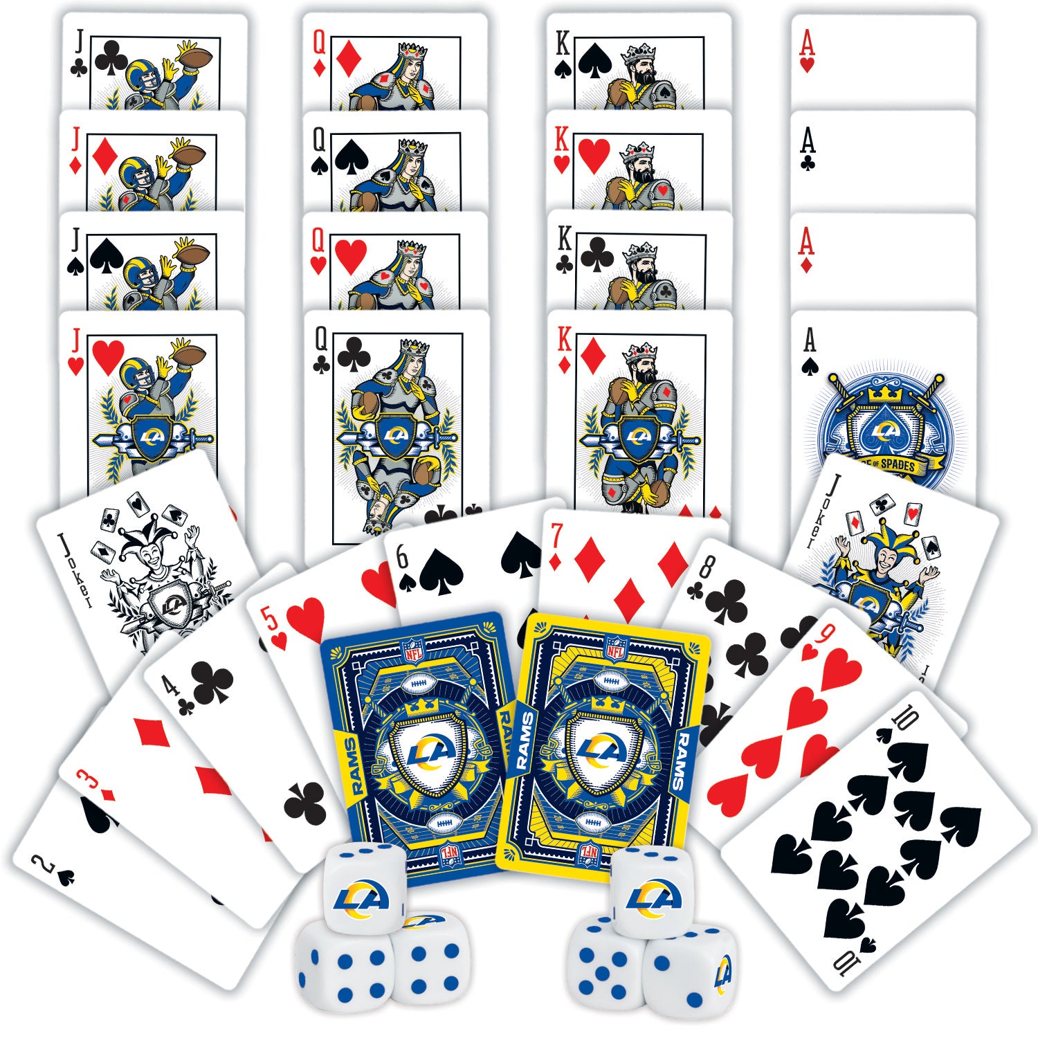 Los Angeles Rams NFL 2-pack Playing Cards & Dice Set