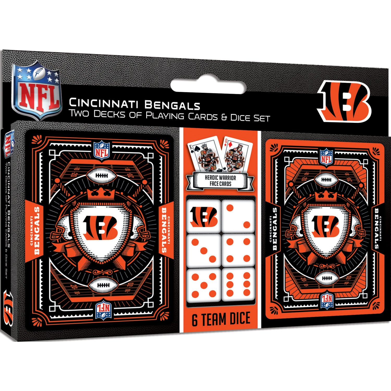Cincinnati Bengals - 2-Pack Playing Cards & Dice Set