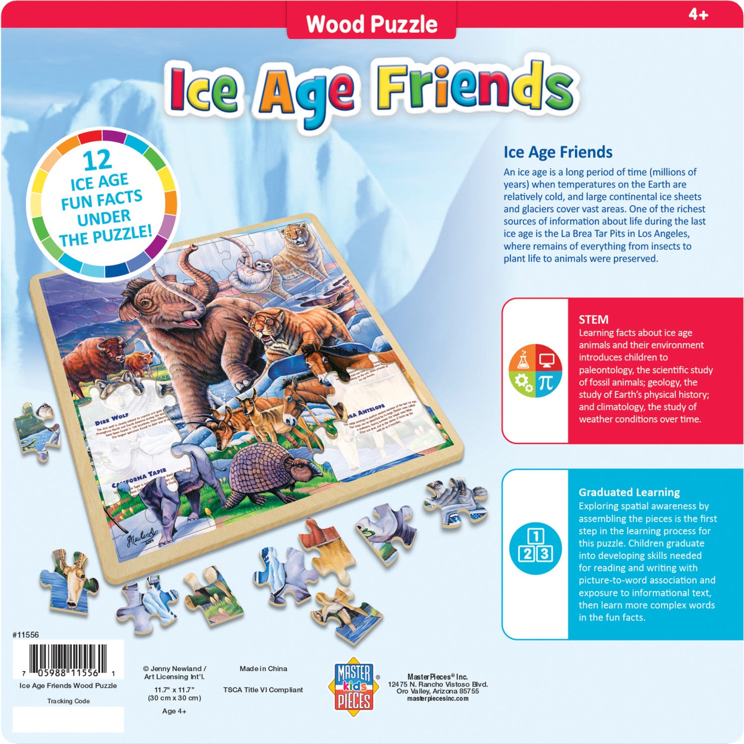 Wood Fun Facts - Ice Age Friends 48 Piece Wood Puzzle