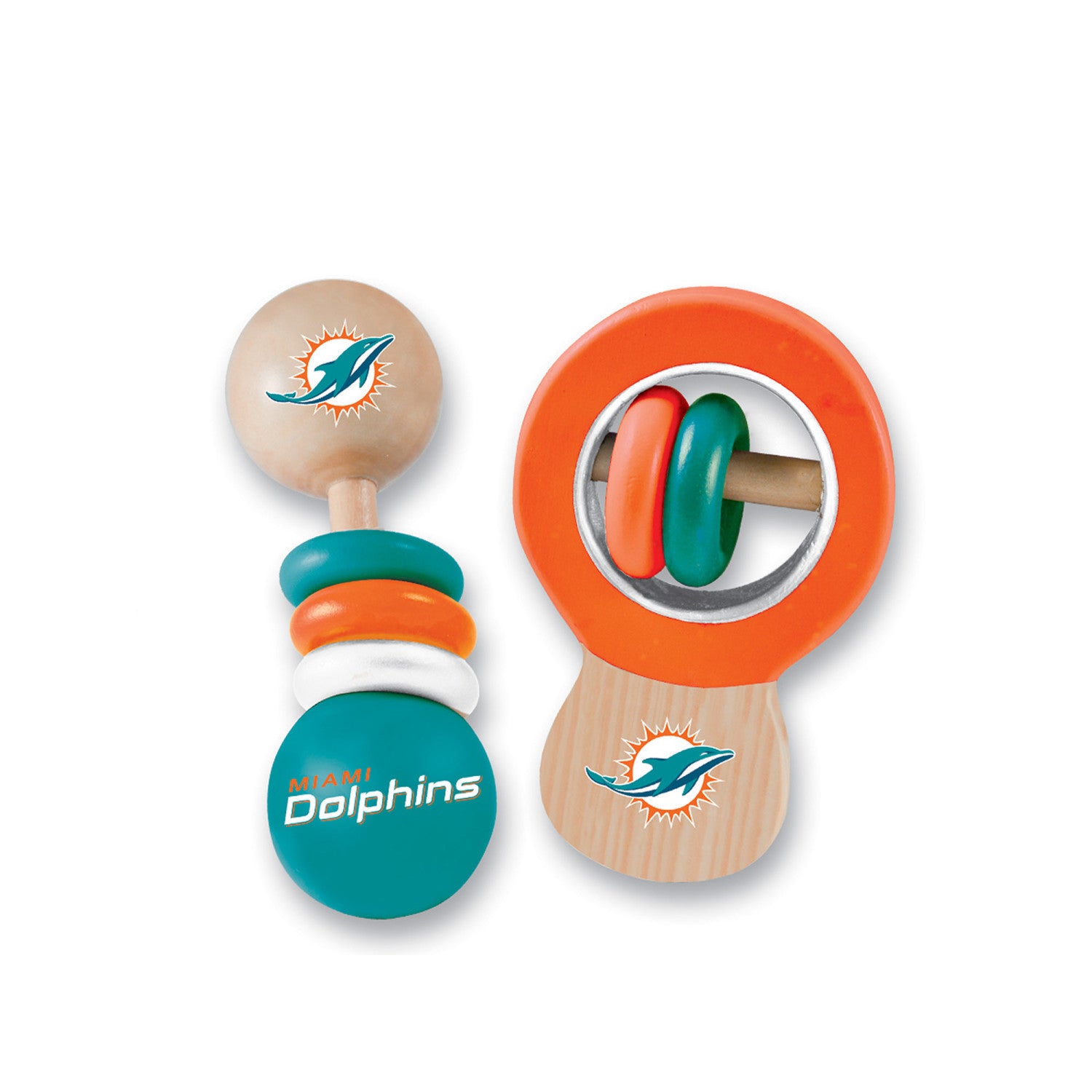 Miami Dolphins - Baby Rattles 2-Pack