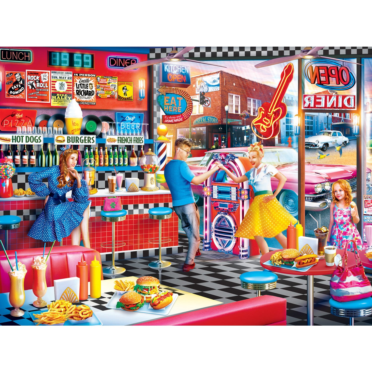 Drive-Ins, Diners & Dives - Good Times Diner 550 Piece Puzzle