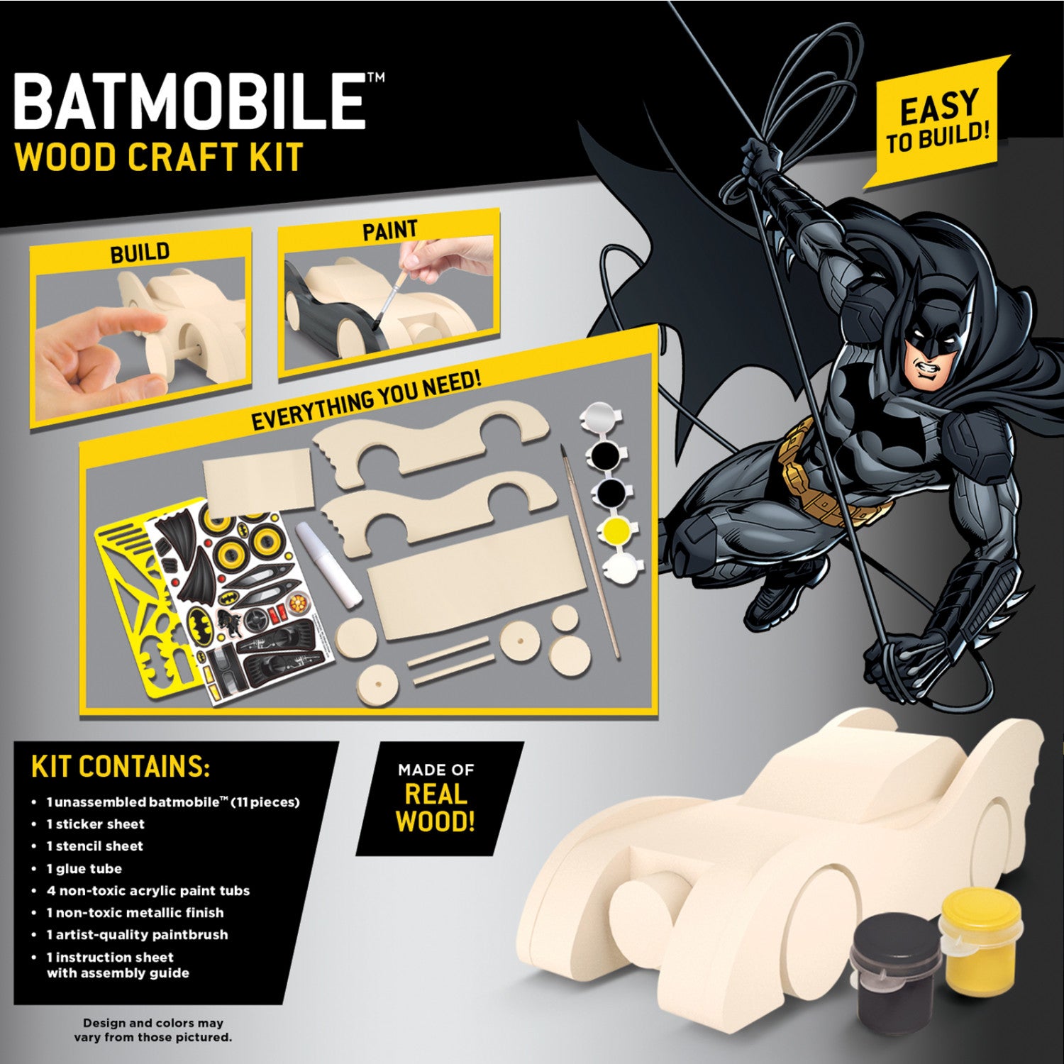 Batman - Batmobile Wood Craft & Paint Kit