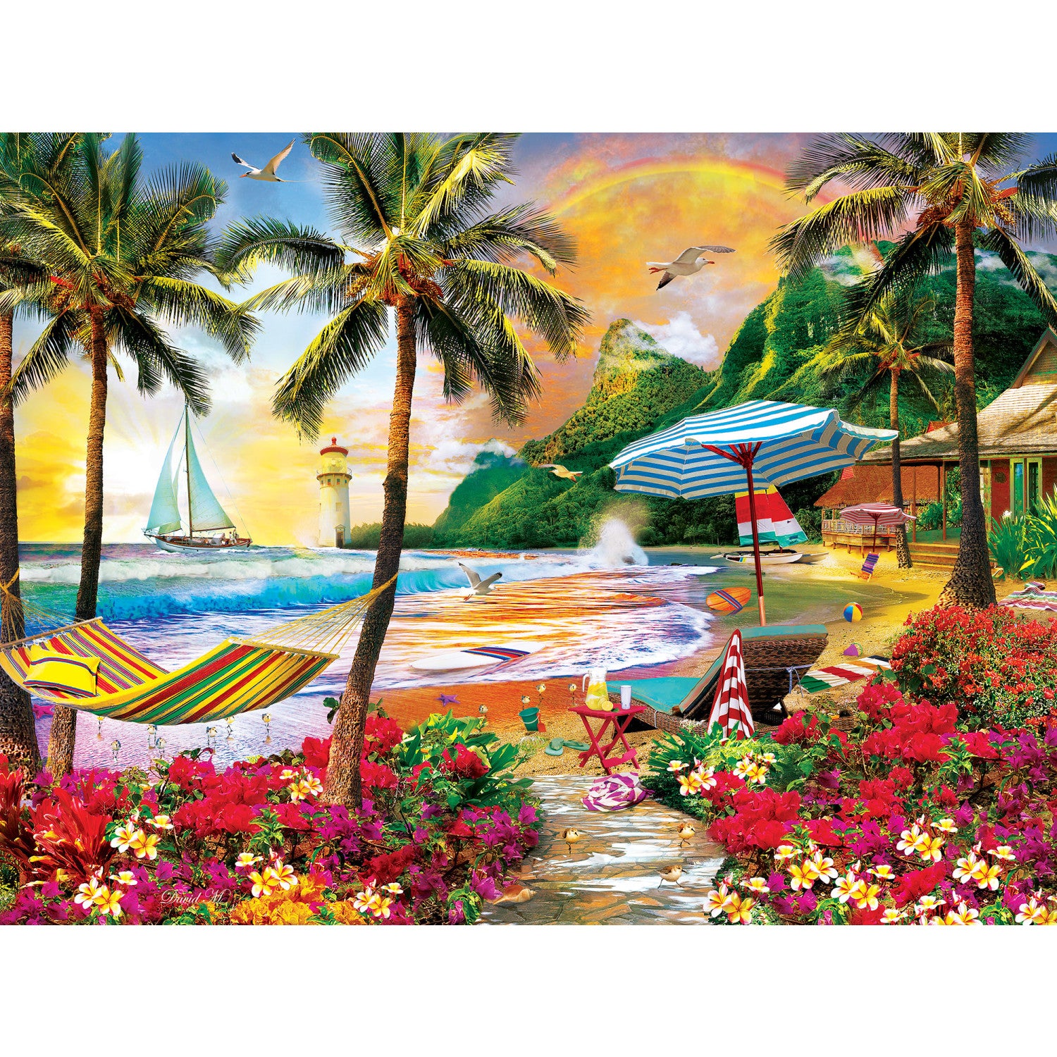 Paradise Beach - Hawaiian Life 550 Piece Puzzle