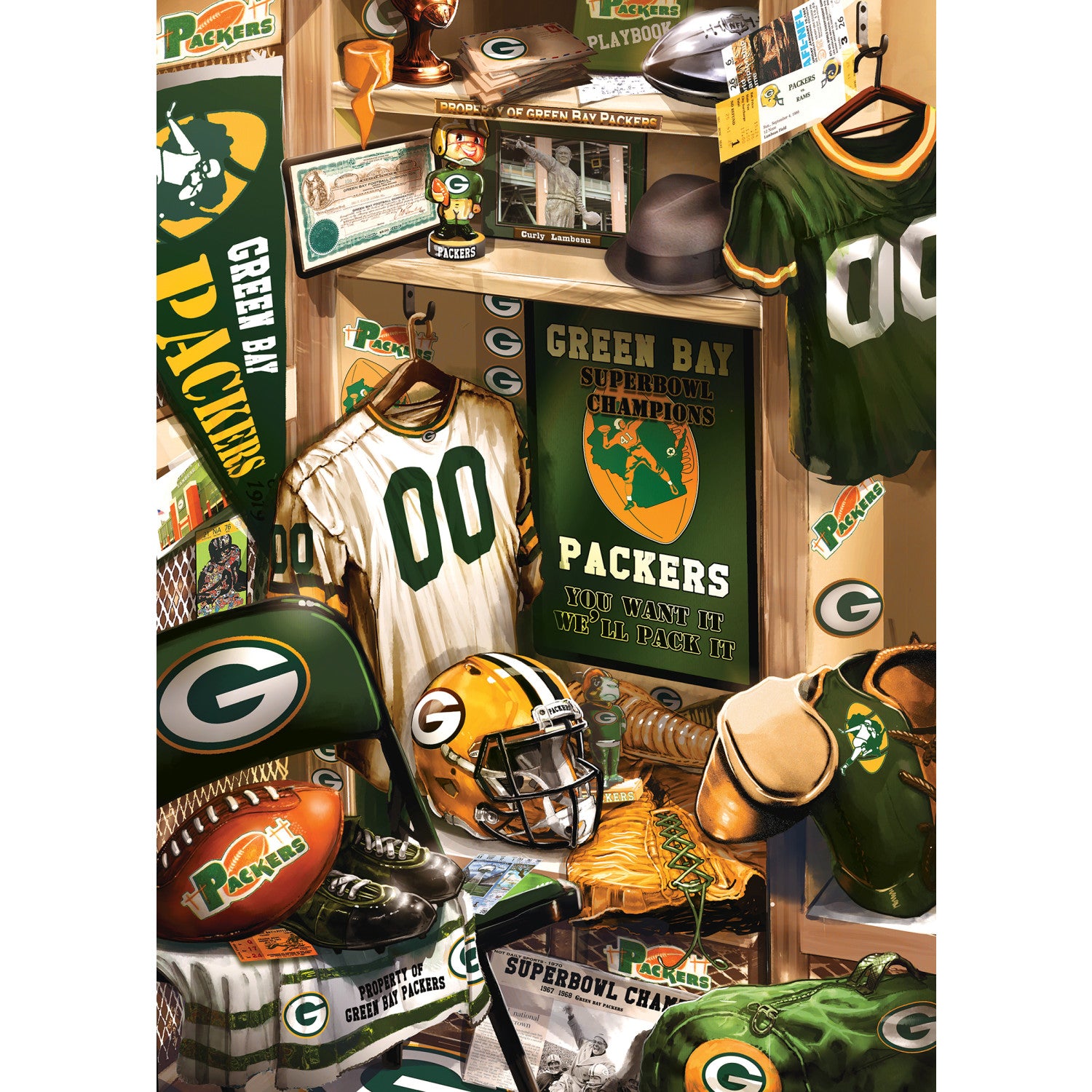 Green Bay Packers NFL Locker Room 500pc Puzzle