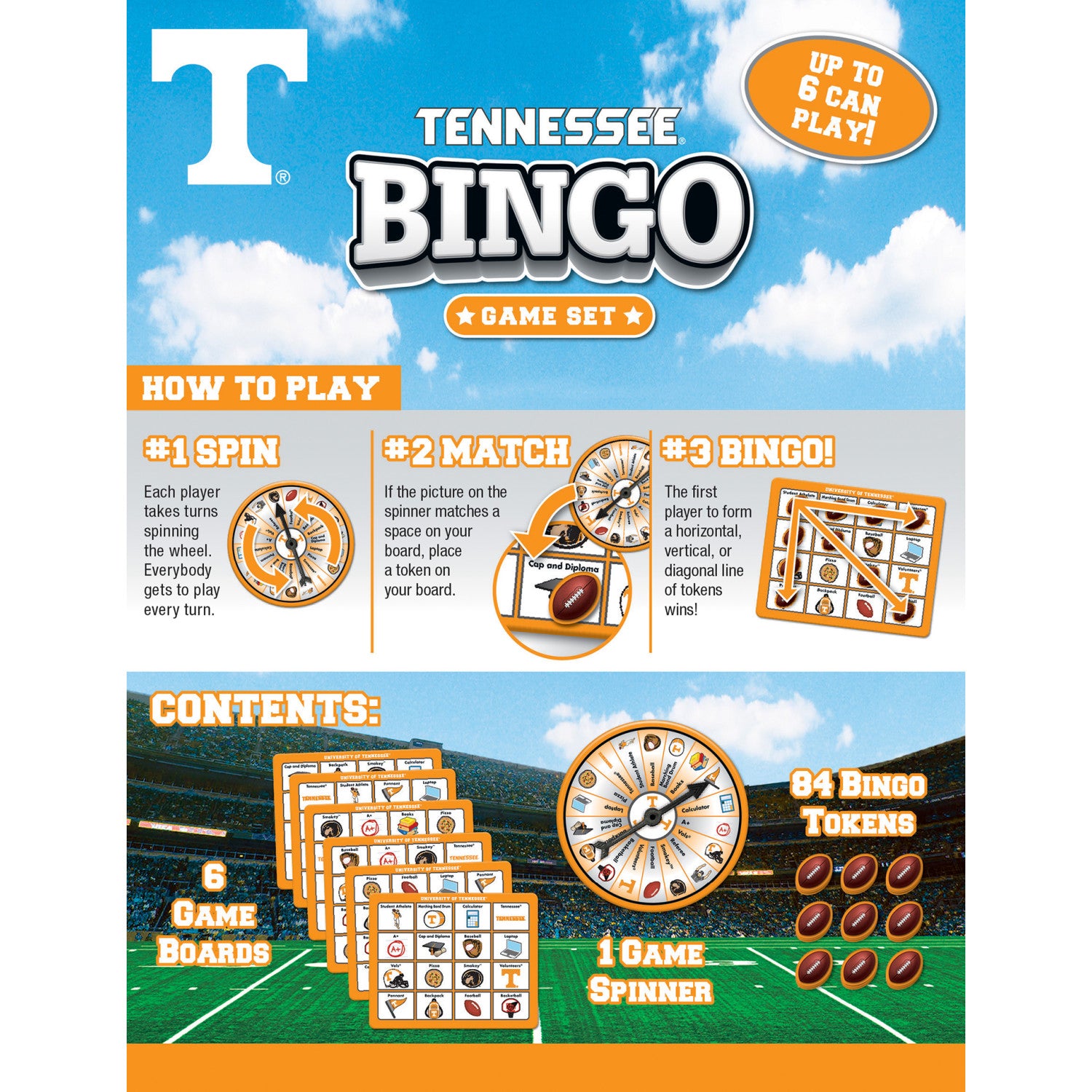 Tennessee Volunteers Bingo Game