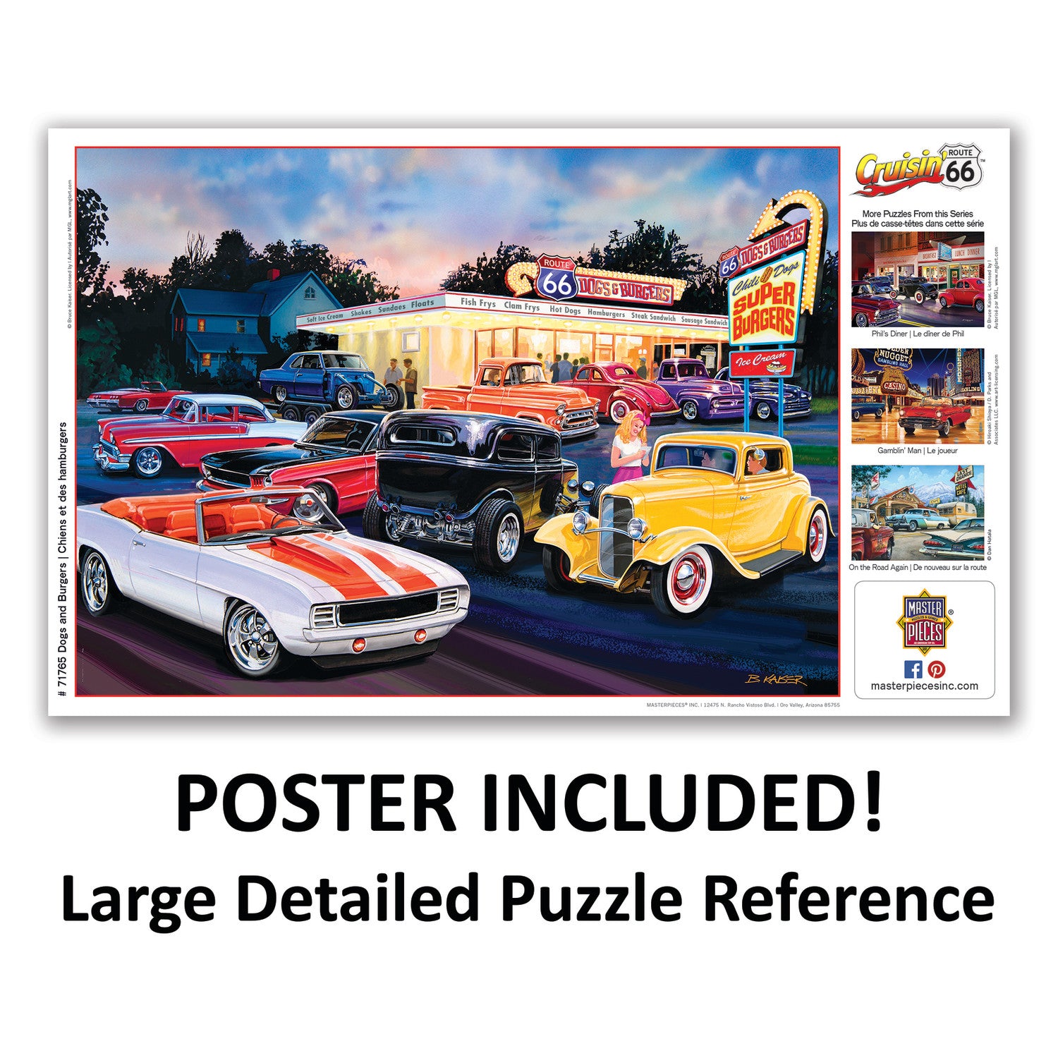 Cruisin' Route 66 - Dogs & Burgers 1000 Piece Jigsaw Puzzle