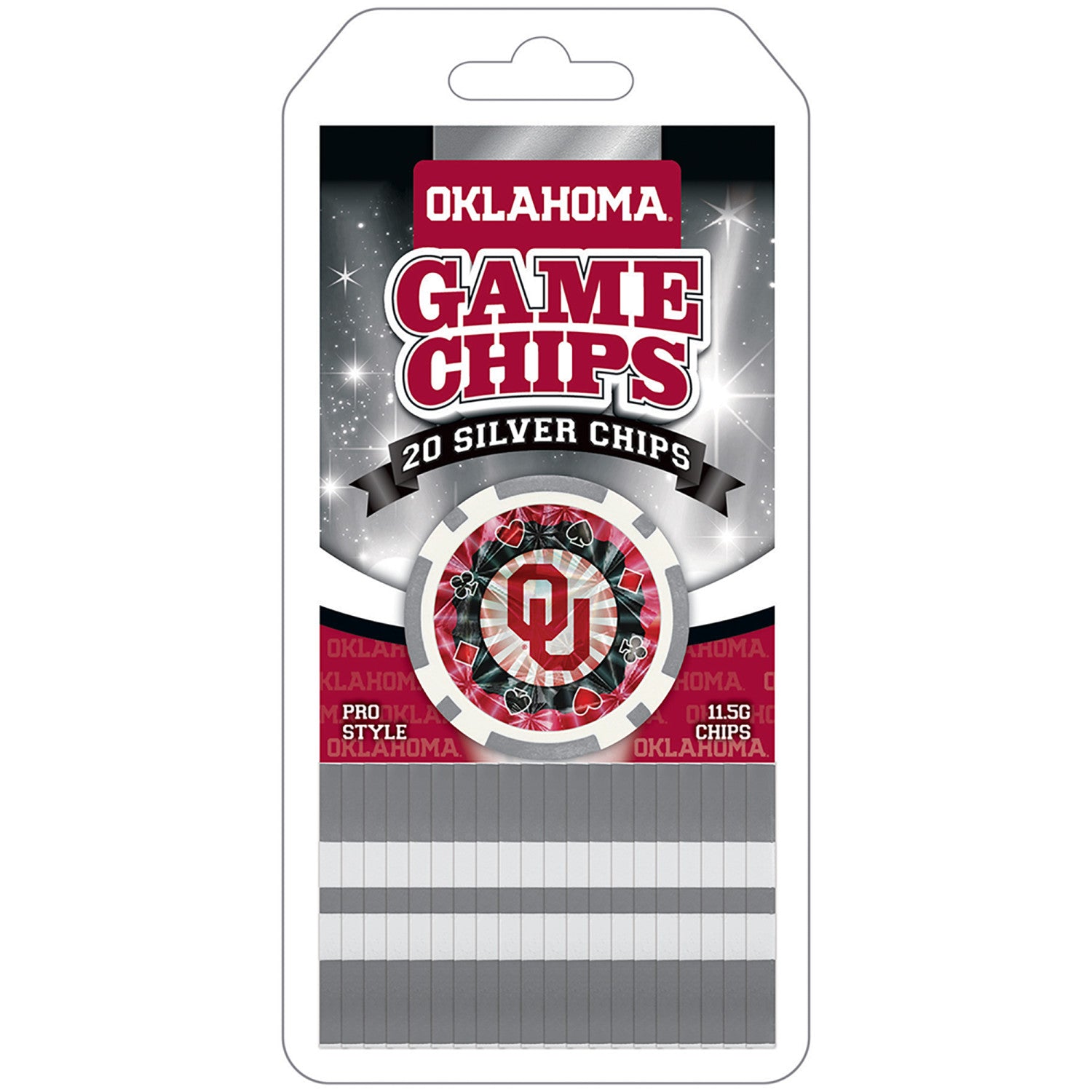 Oklahoma Sooners 20 Piece Poker Chips