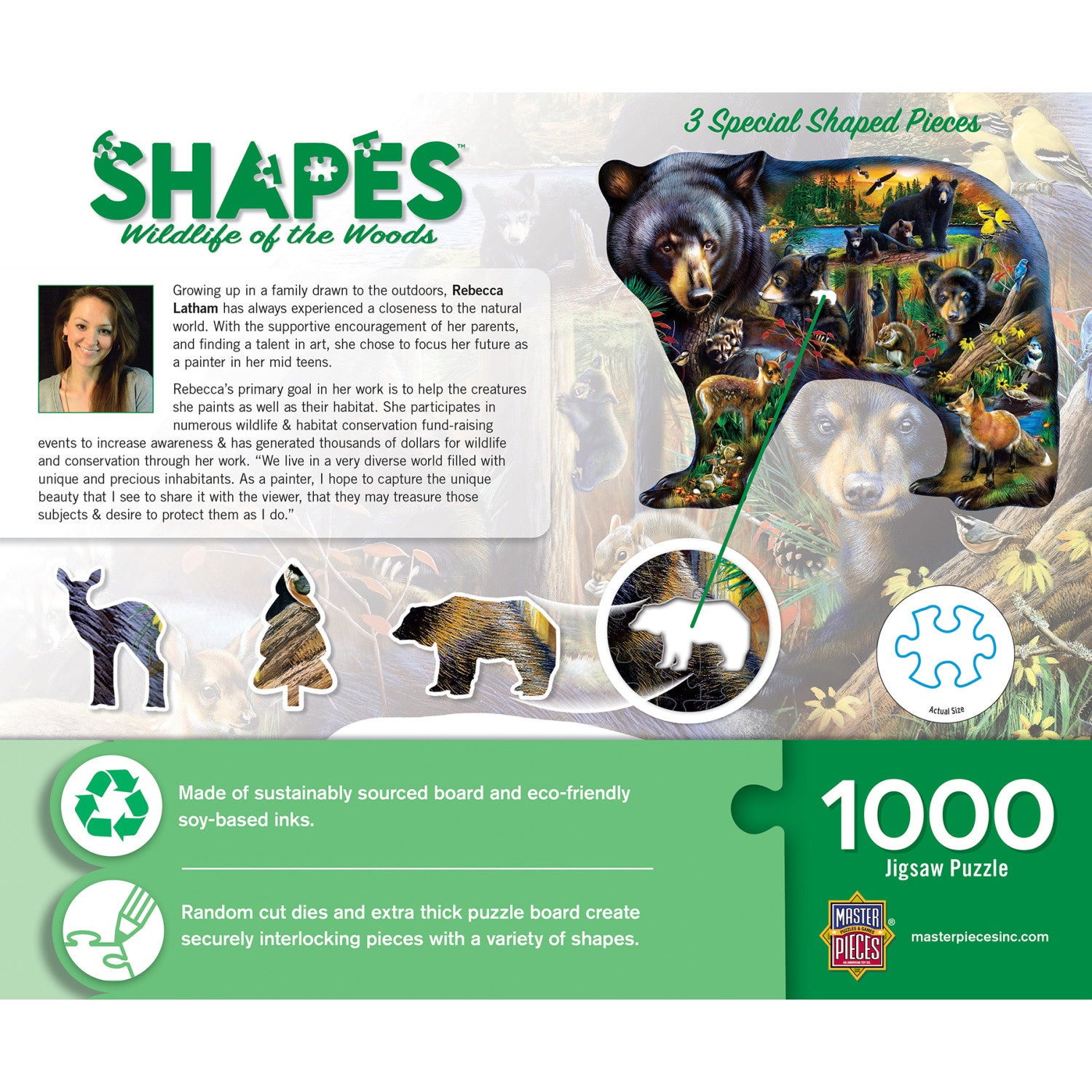 Contours - Wildlife of the Woods 1000 Piece Shaped Jigsaw Puzzle