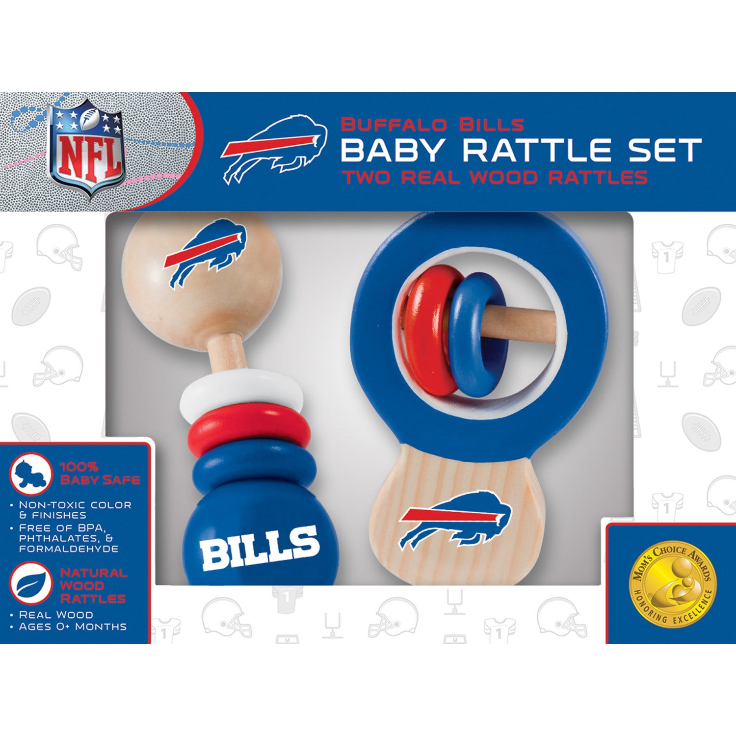 Buffalo Bills NFL Wood Rattle 2-Pack