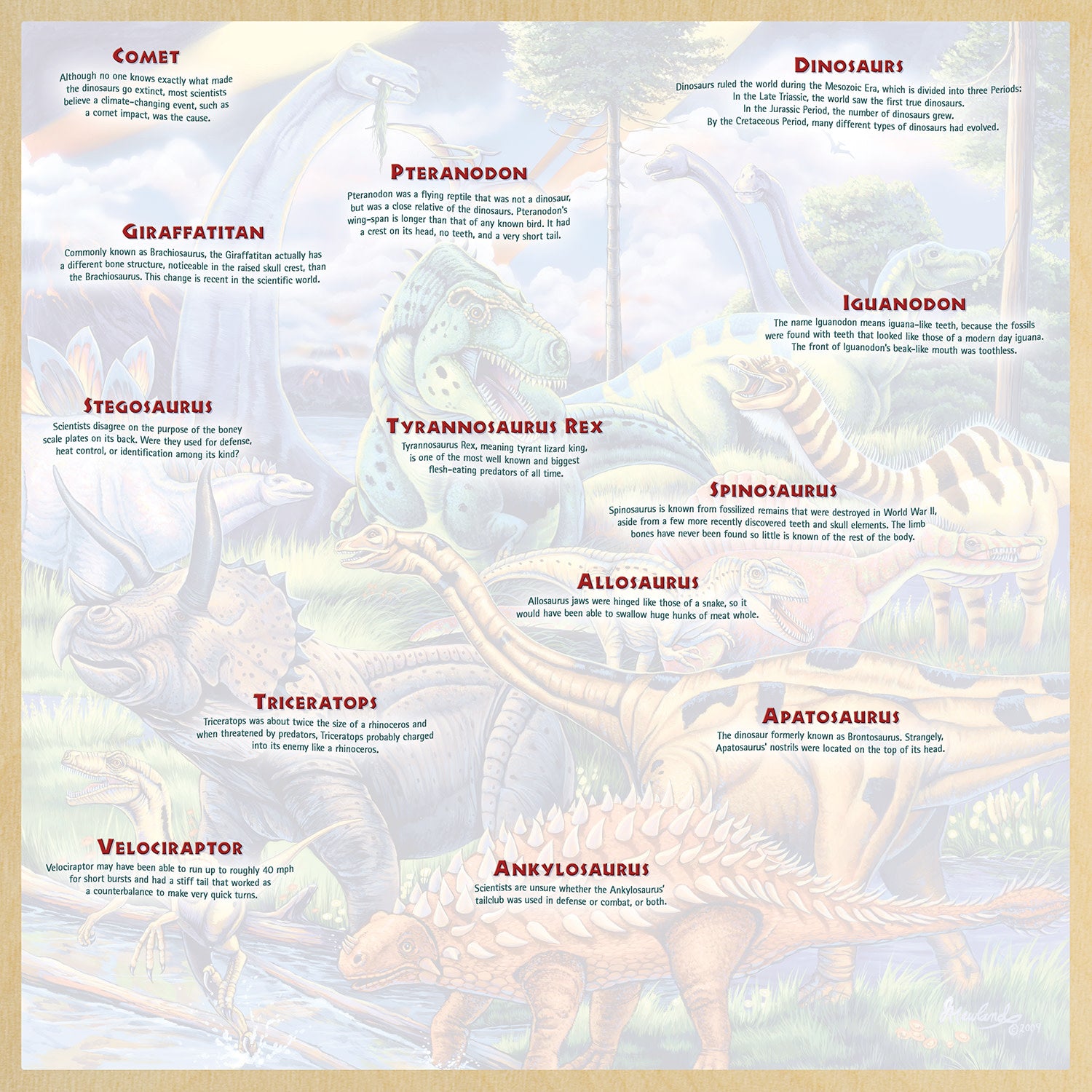 Wood Fun Facts - Dinosaur Friends 48 Piece Wood Jigsaw Puzzle