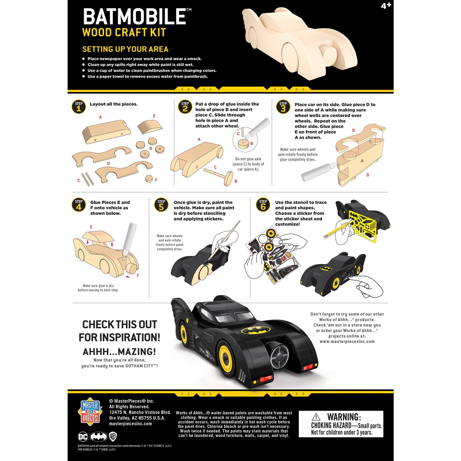 Batman - Batmobile Wood Craft & Paint Kit