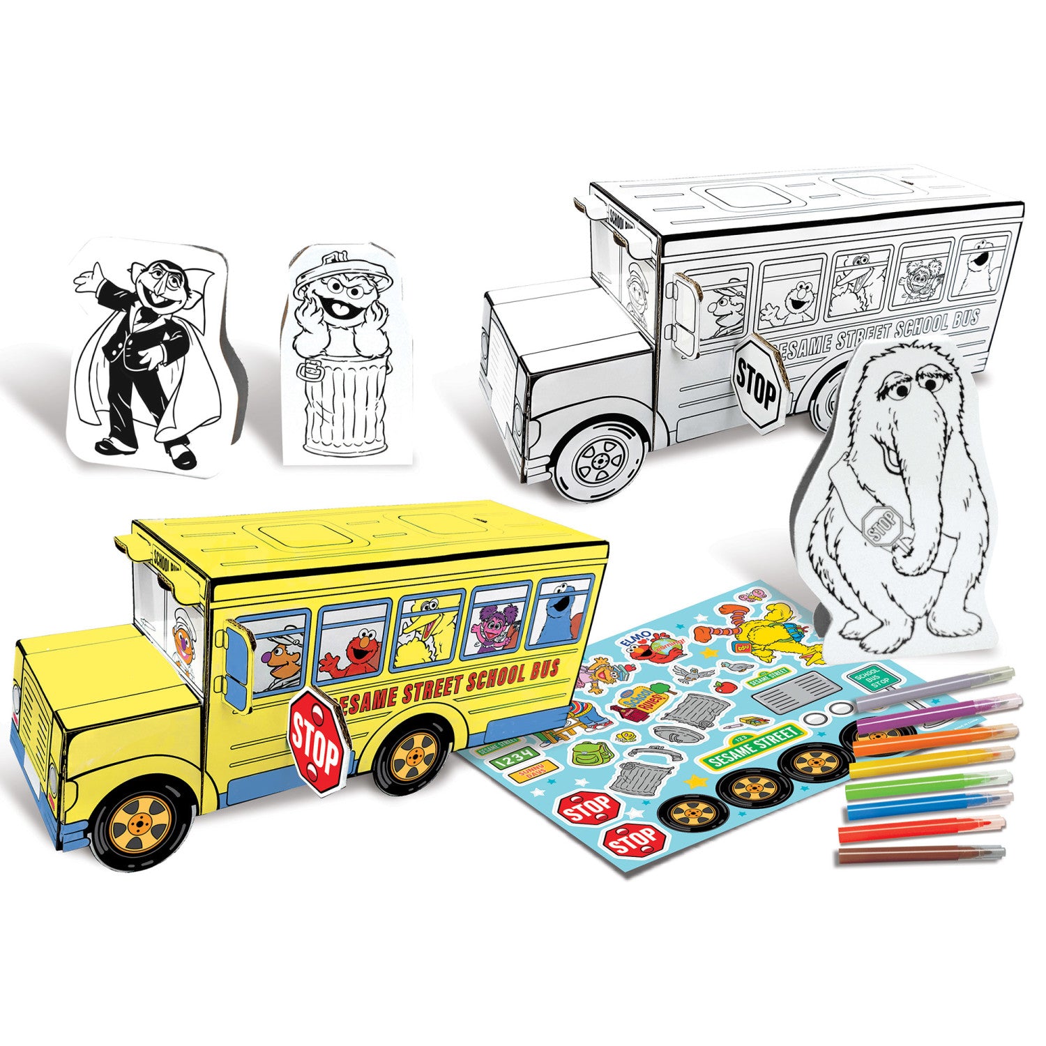Sesame Street - Cardboard School Bus Craft Kit