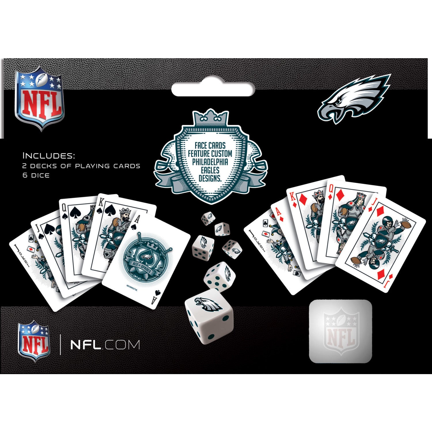 Philadelphia Eagles - 2-Pack Playing Cards & Dice Set