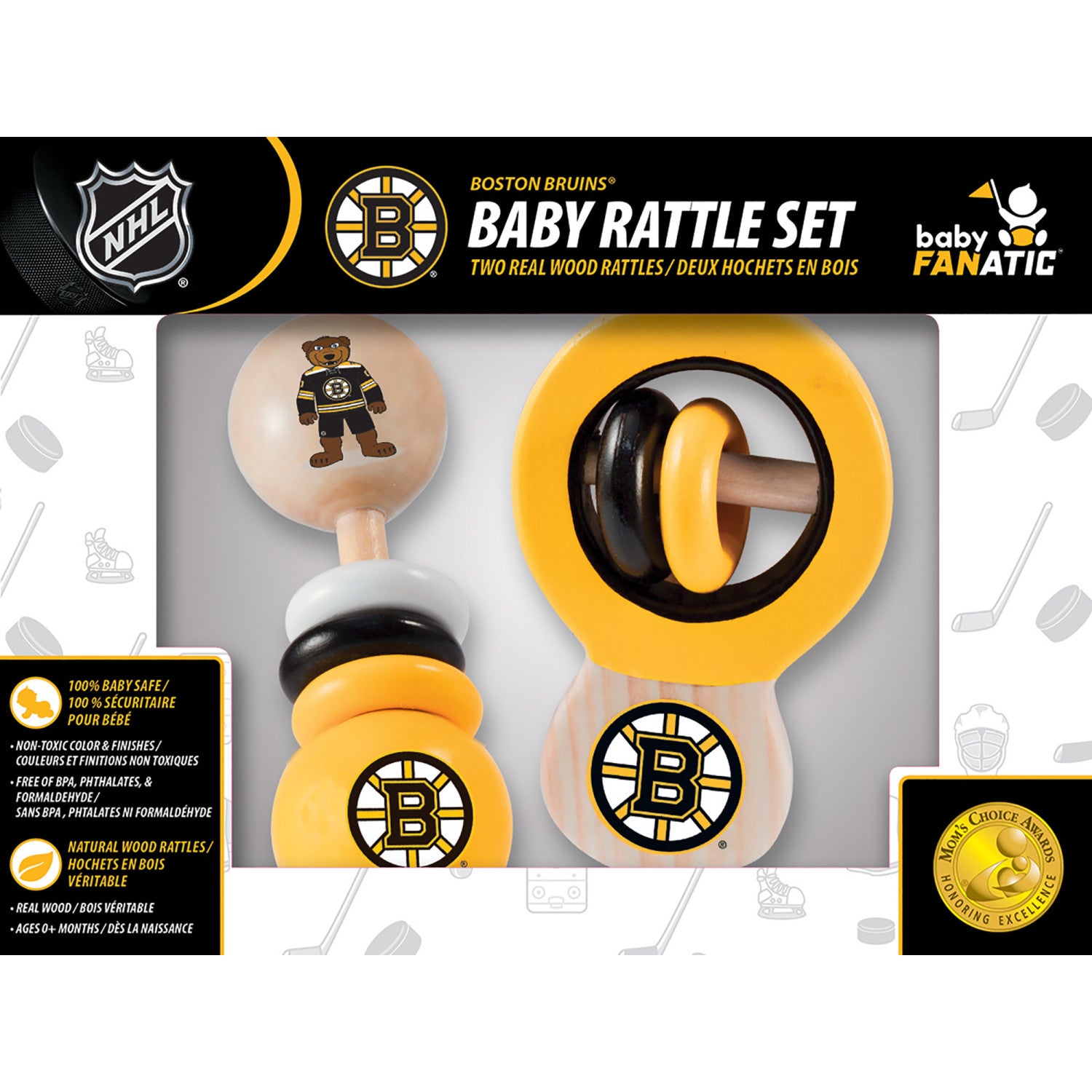 Boston Bruins NHL Wood Rattle 2-Pack