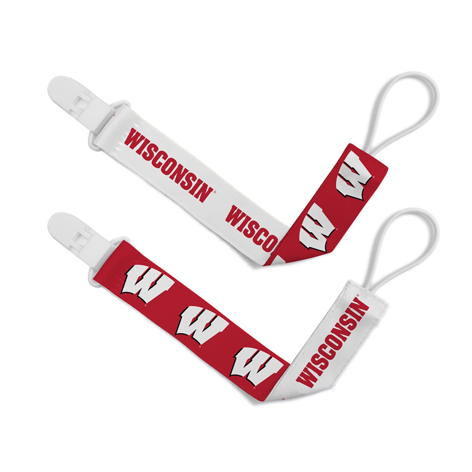 Wisconsin Badgers - Pacifier Clip 2-Pack