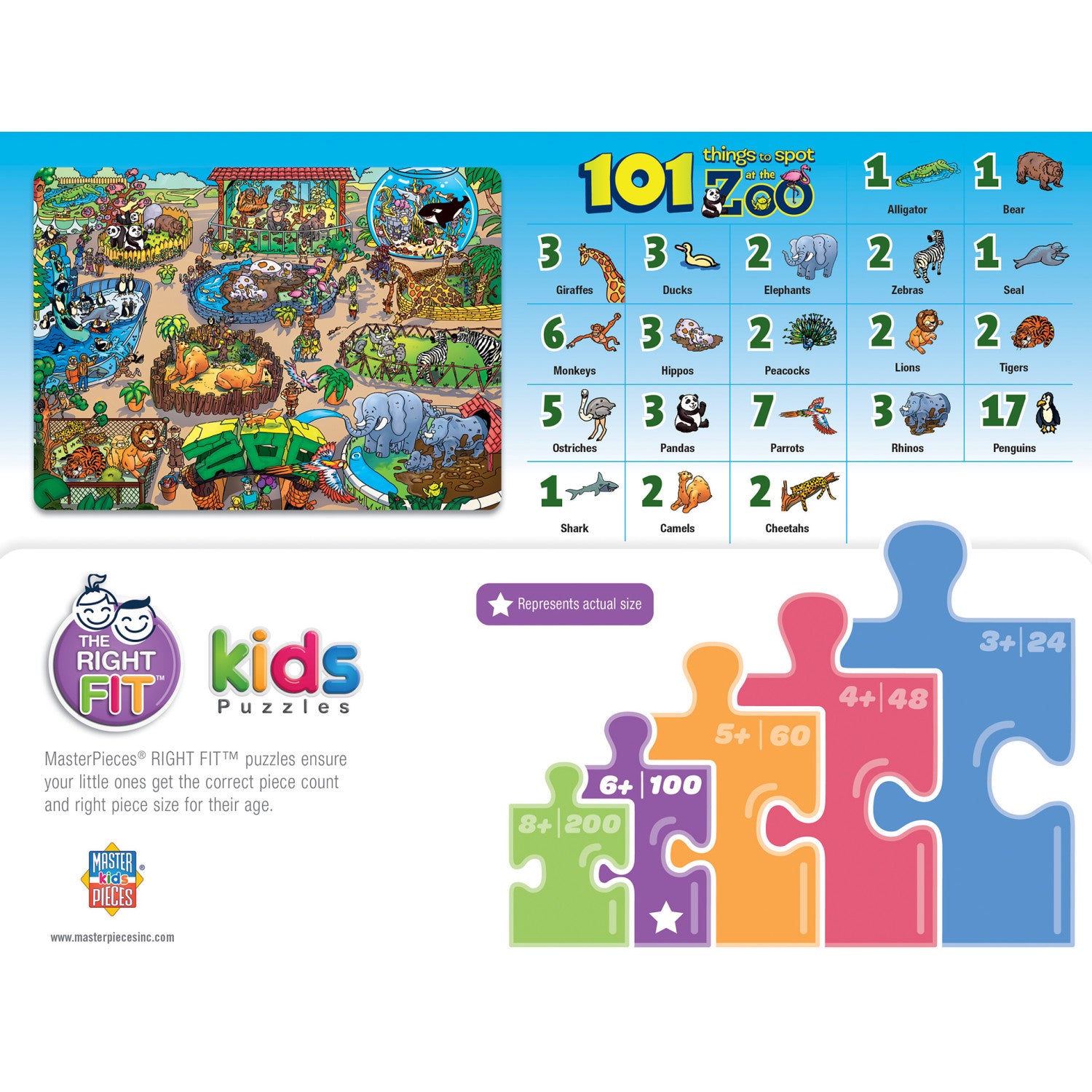 101 Things to Spot - At the Zoo 100 Piece Kids Puzzle